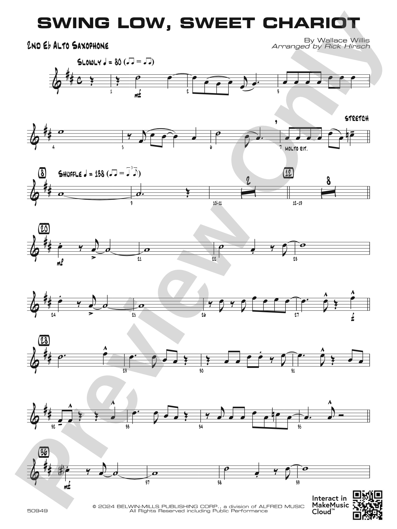 Swing Low, Sweet Chariot: 2nd E-flat Alto Saxophone