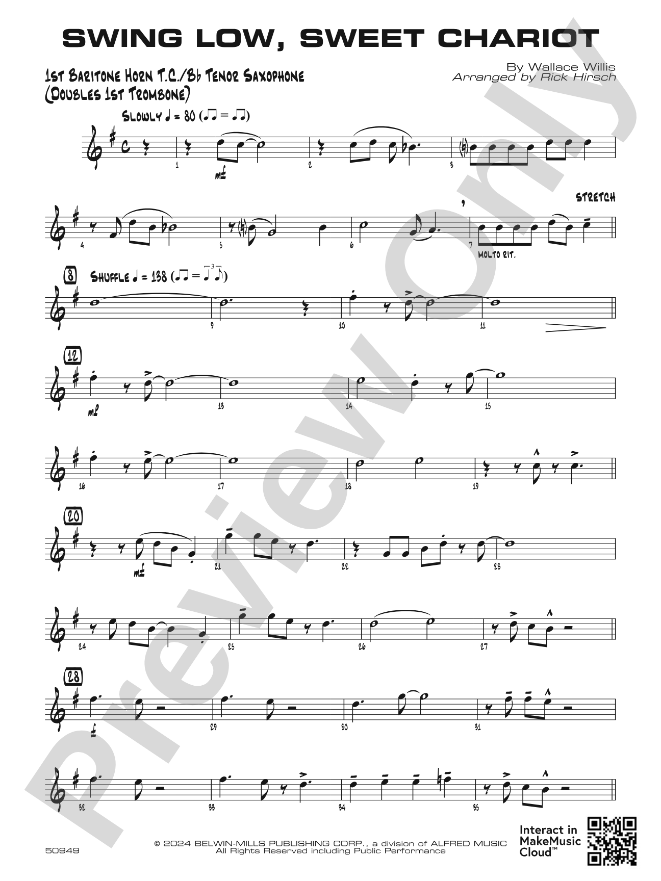 Swing Low, Sweet Chariot: Baritone T.C.
