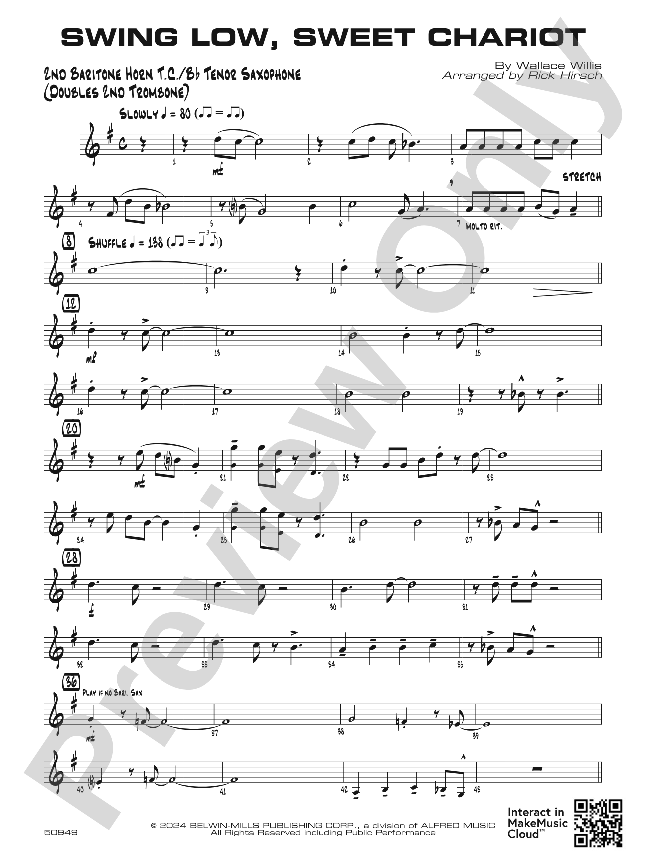 Swing Low, Sweet Chariot: 2nd Baritone T.C.