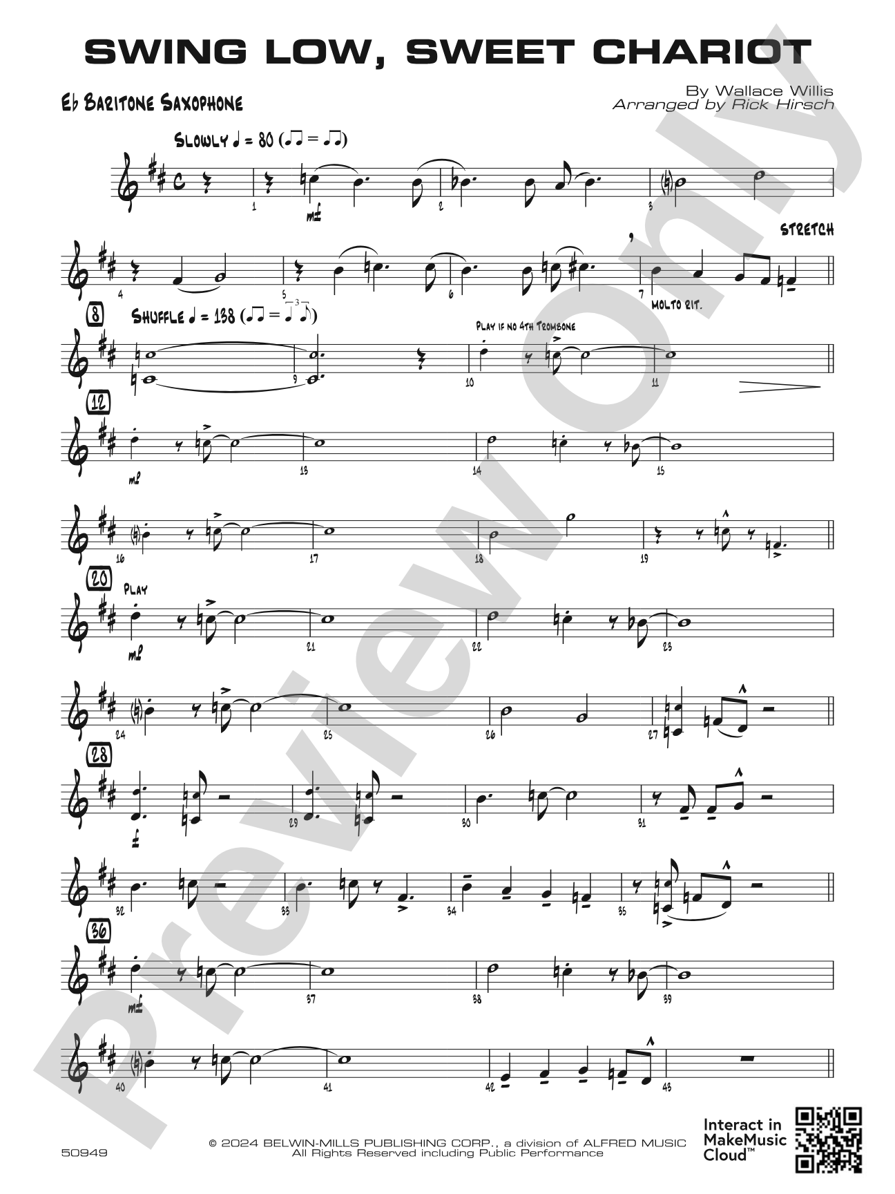 Swing Low, Sweet Chariot: E-flat Baritone Saxophone