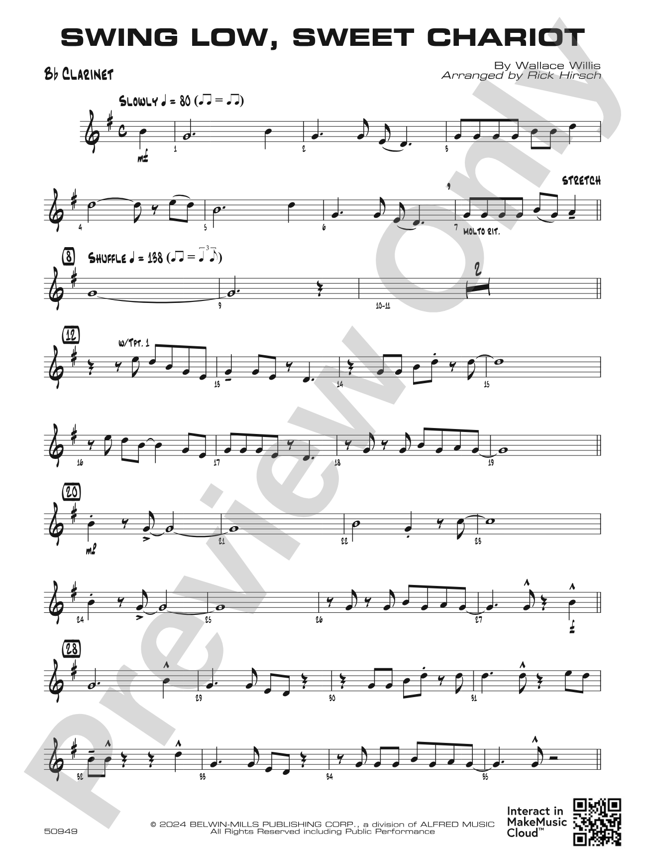 Swing Low, Sweet Chariot: 1st B-flat Clarinet