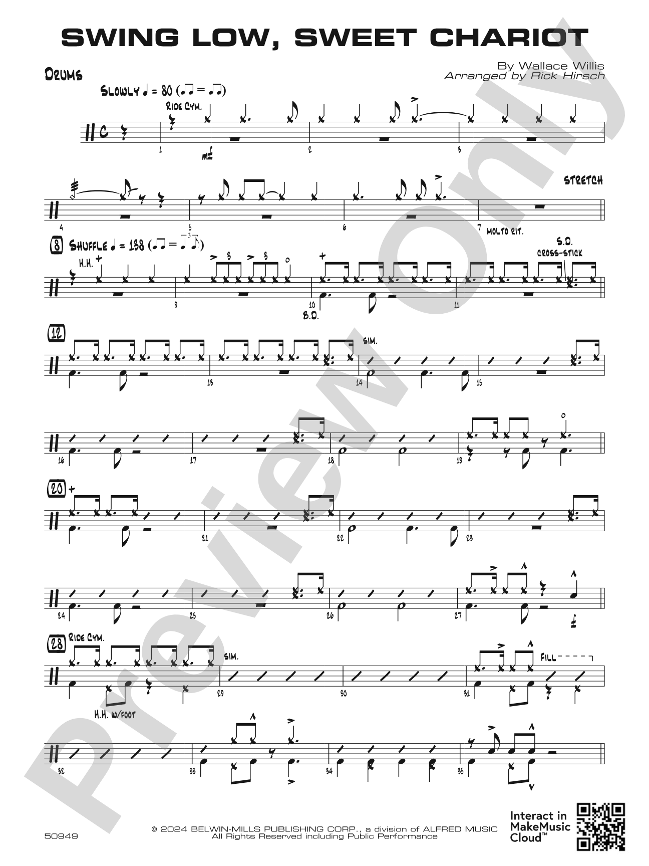 Swing Low, Sweet Chariot: Drums