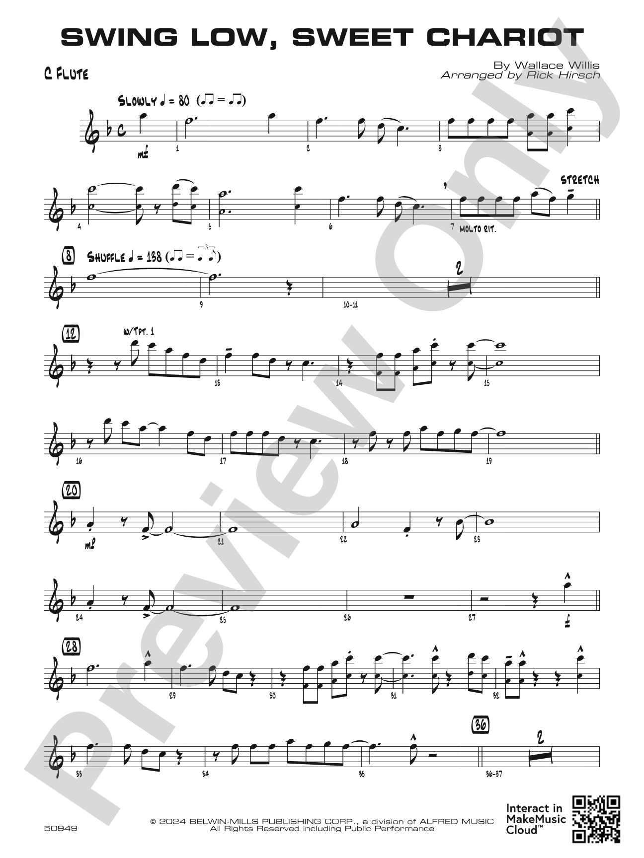 Swing Low, Sweet Chariot: Flute