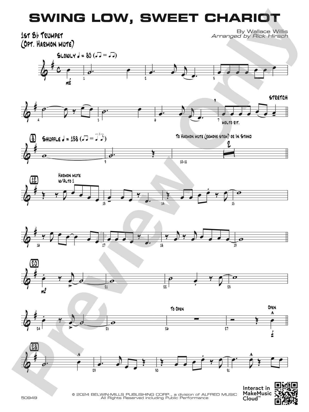 Swing Low, Sweet Chariot: 1st B-flat Trumpet