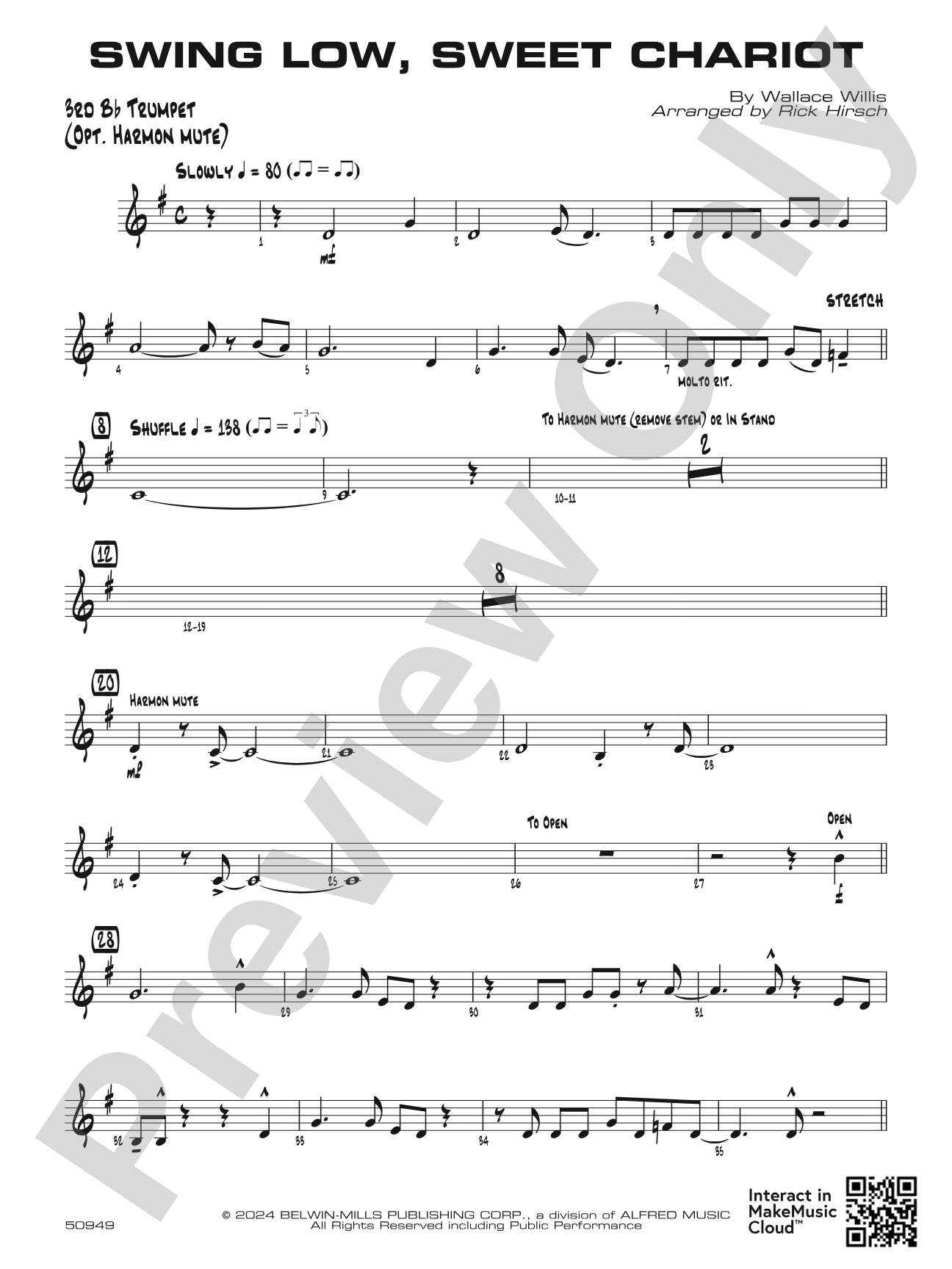Swing Low, Sweet Chariot: 3rd B-flat Trumpet