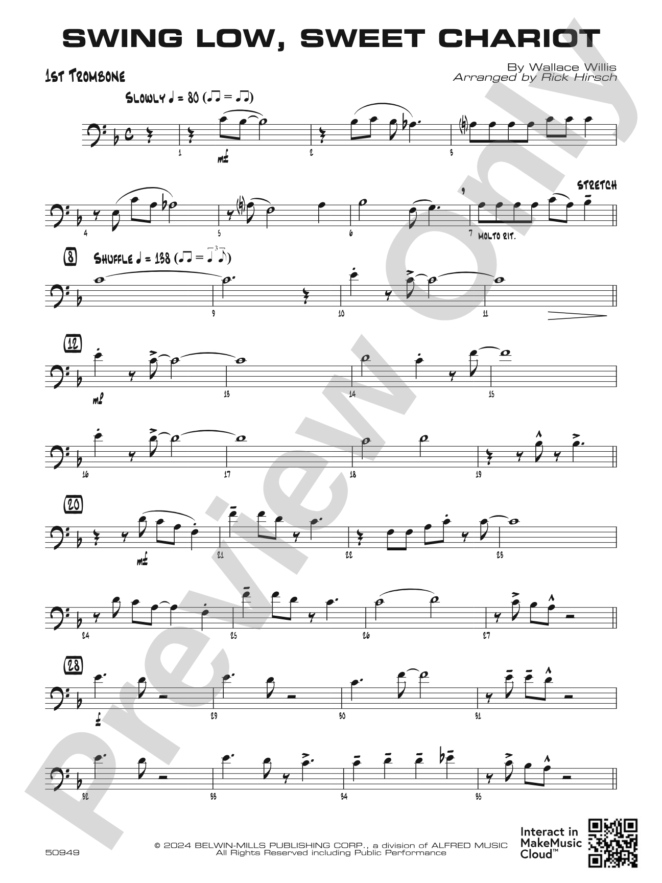 Swing Low, Sweet Chariot: 1st Trombone