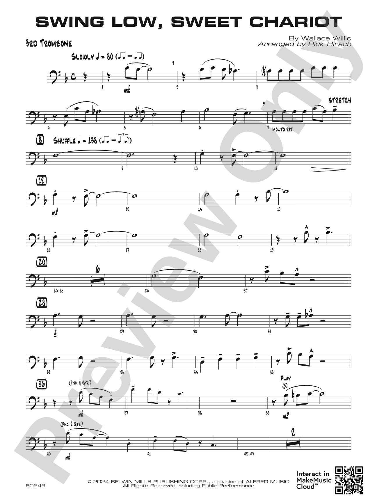 Swing Low, Sweet Chariot: 3rd Trombone