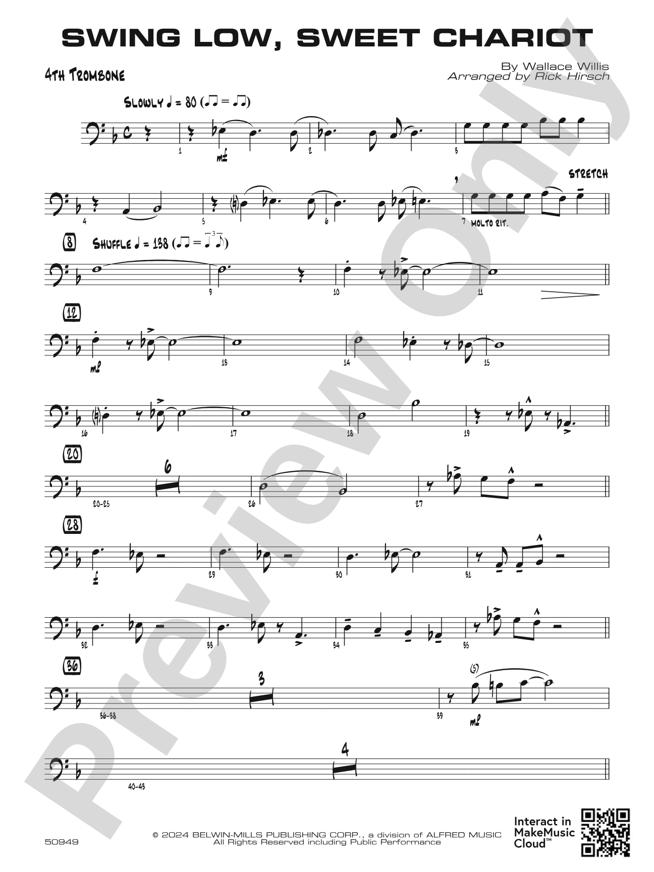 Swing Low, Sweet Chariot: 4th Trombone