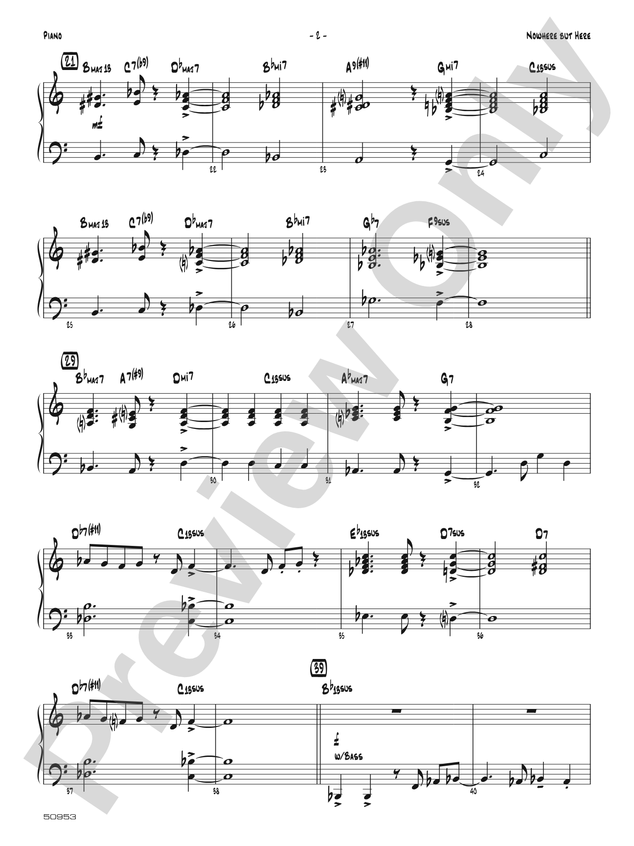 Nowhere but Here: Piano Accompaniment