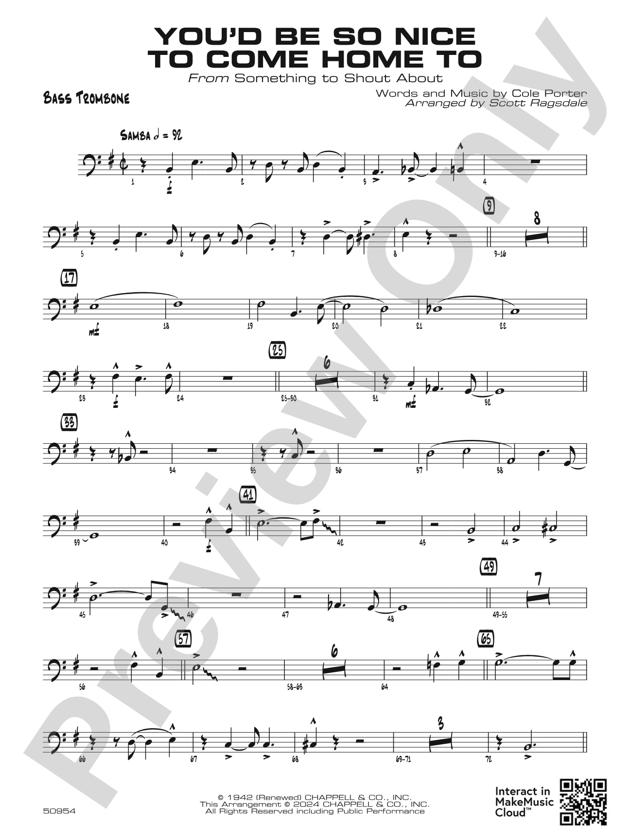 You'd Be So Nice to Come Home To: Bass Trombone
