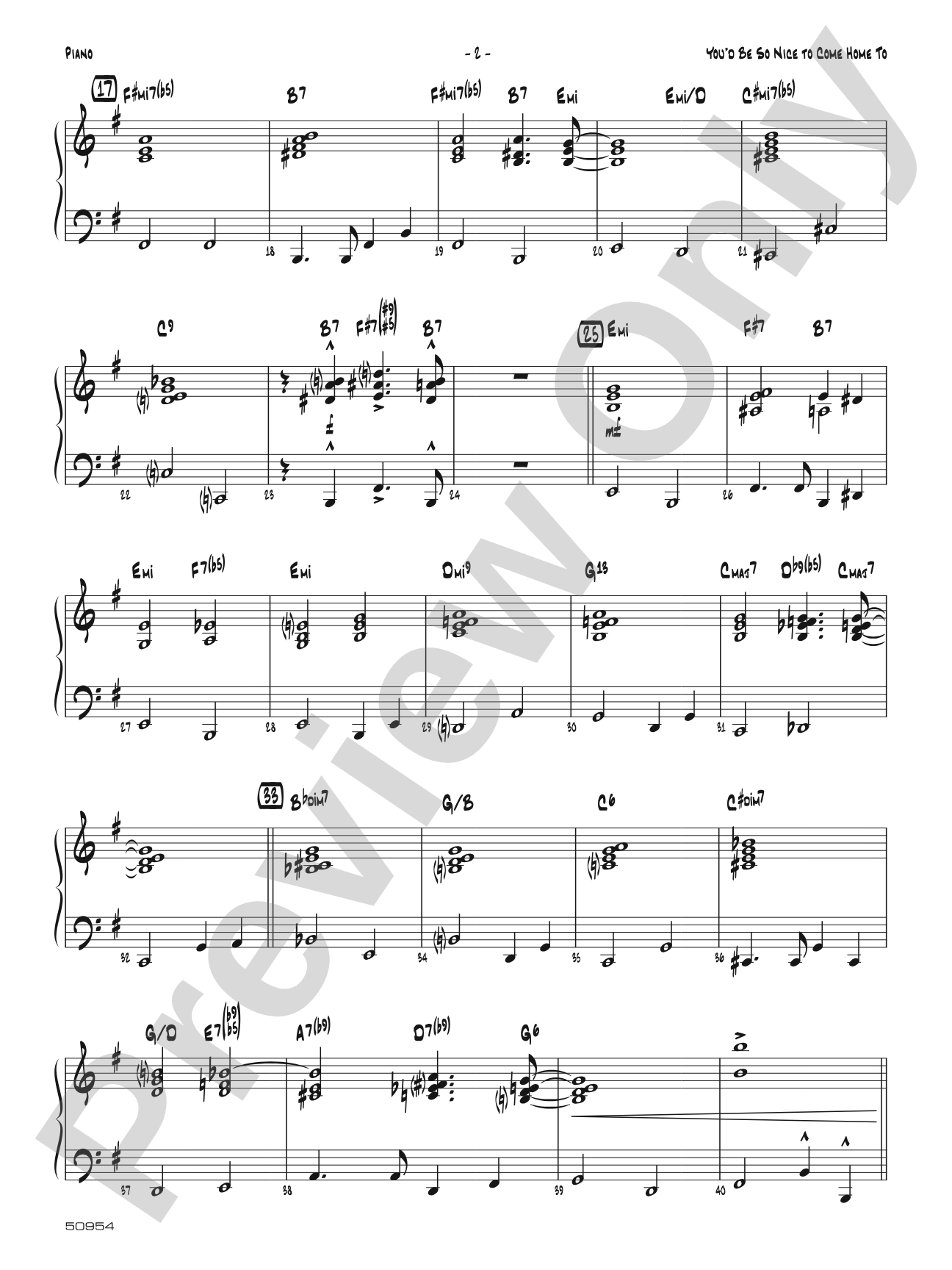 You'd Be So Nice to Come Home To: Piano Accompaniment