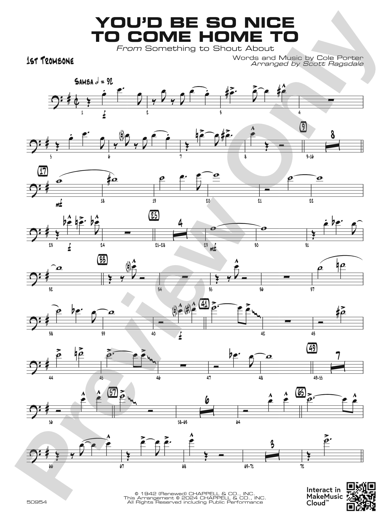 You'd Be So Nice to Come Home To: 1st Trombone