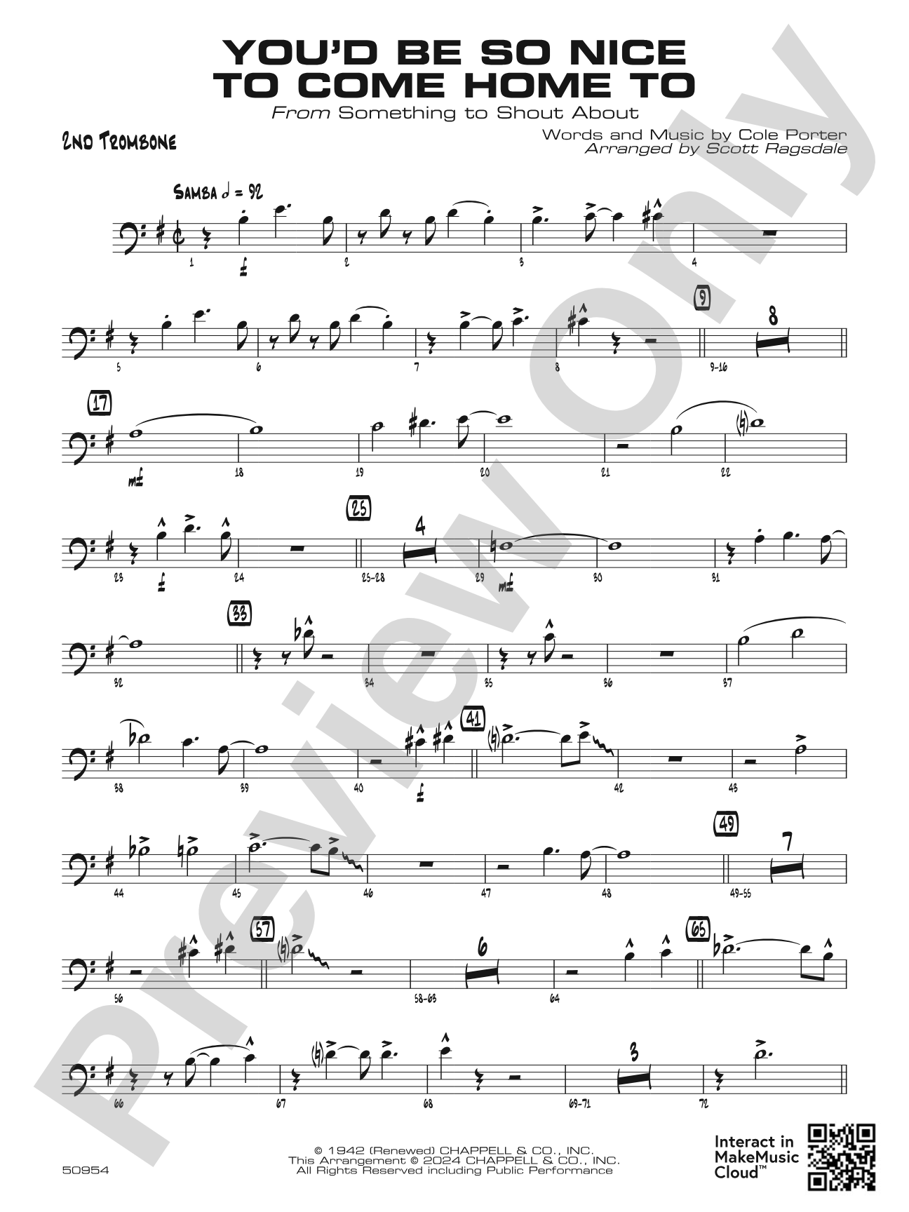 You'd Be So Nice to Come Home To: 2nd Trombone