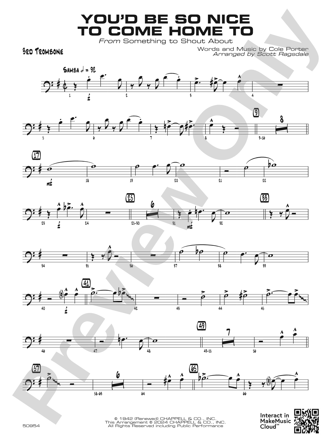 You'd Be So Nice to Come Home To: 3rd Trombone