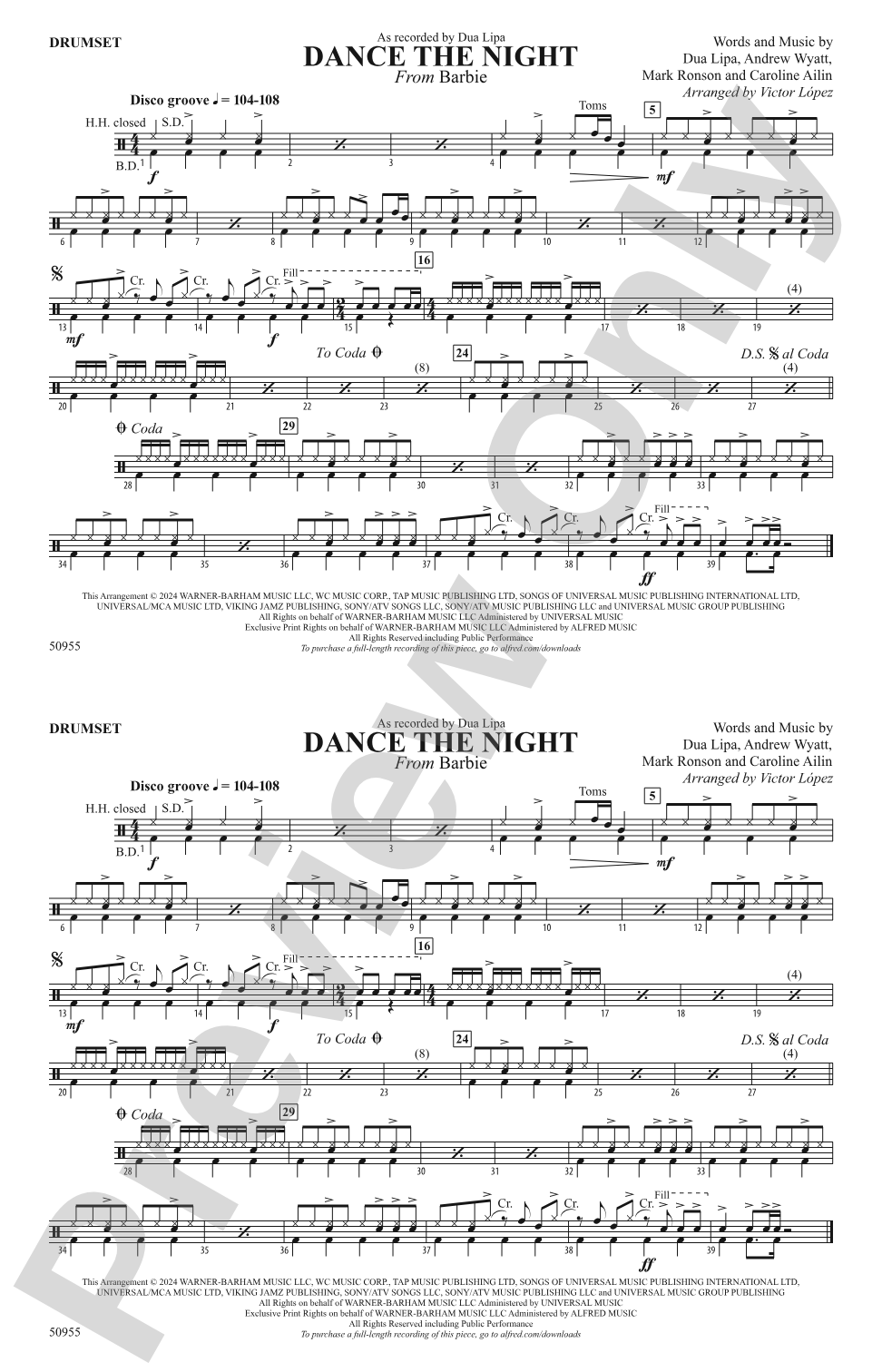 Dance the Night: Drums