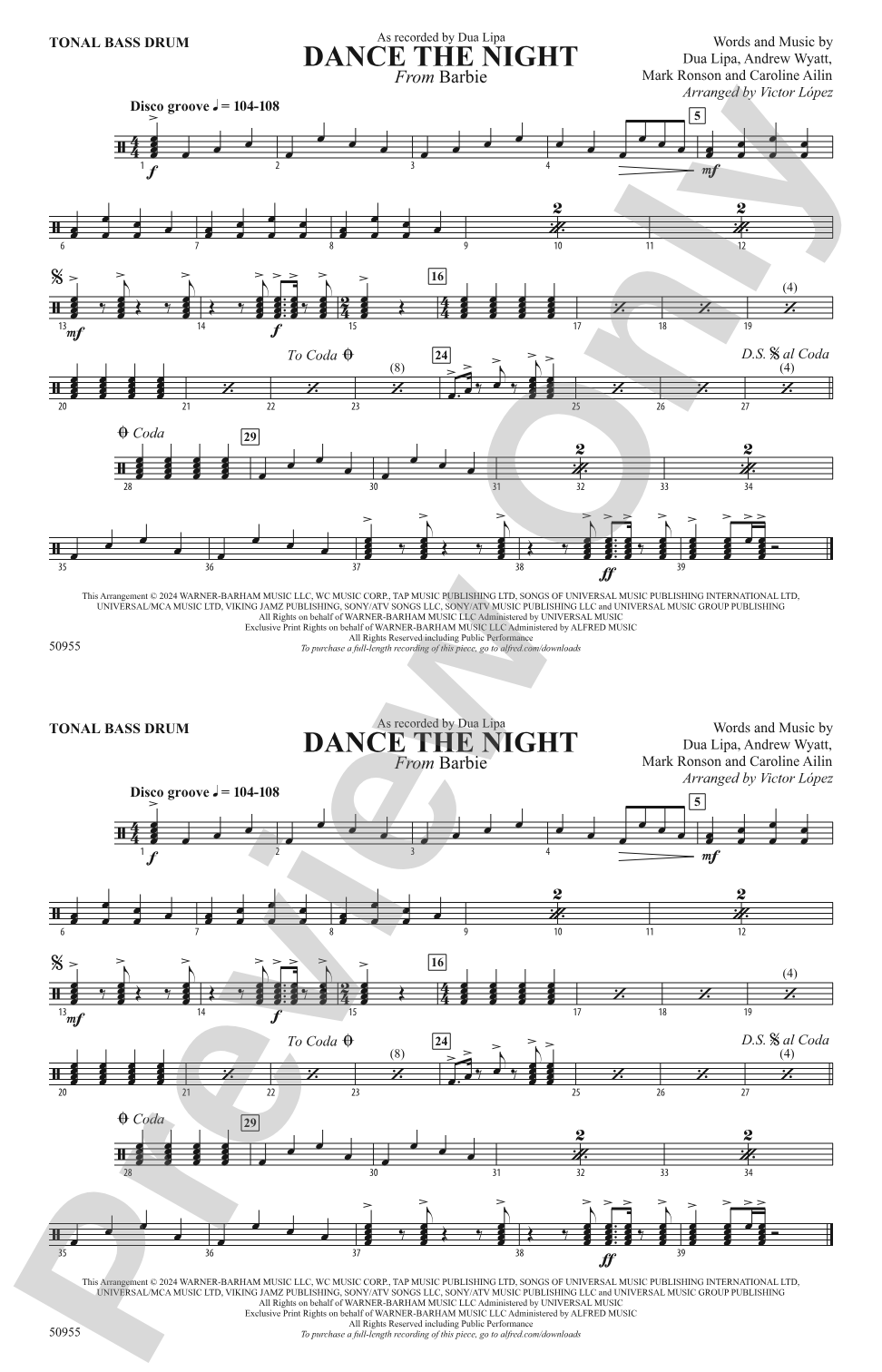 Dance the Night: Tonal Bass Drum