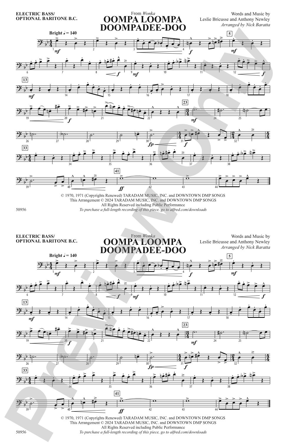 Oompa Loompa Doompadee-Doo: Electric Bass