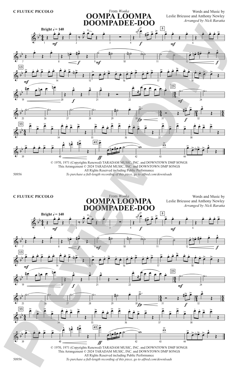 Oompa Loompa Doompadee-Doo: Flute