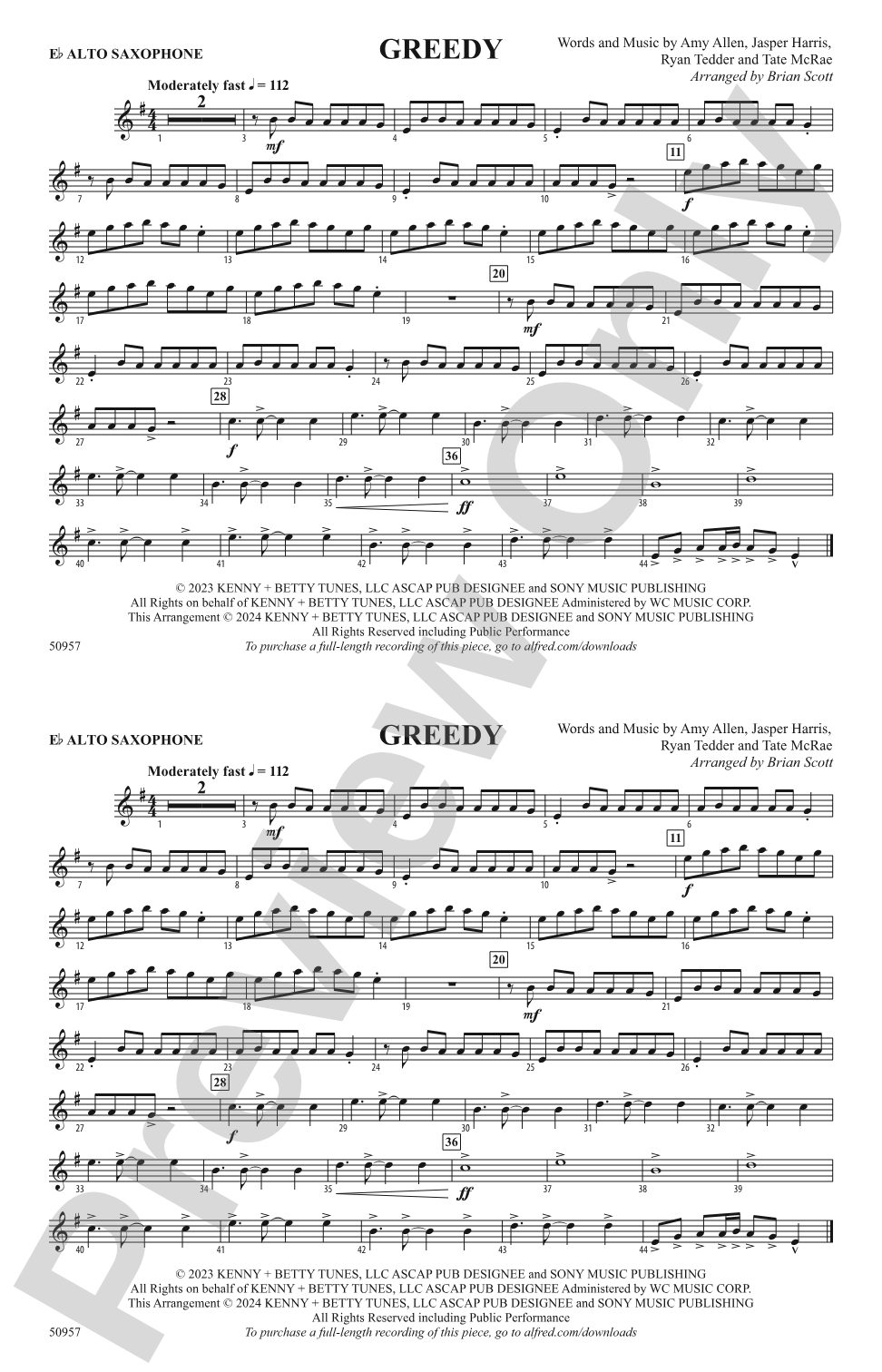 Greedy: E-flat Alto Saxophone