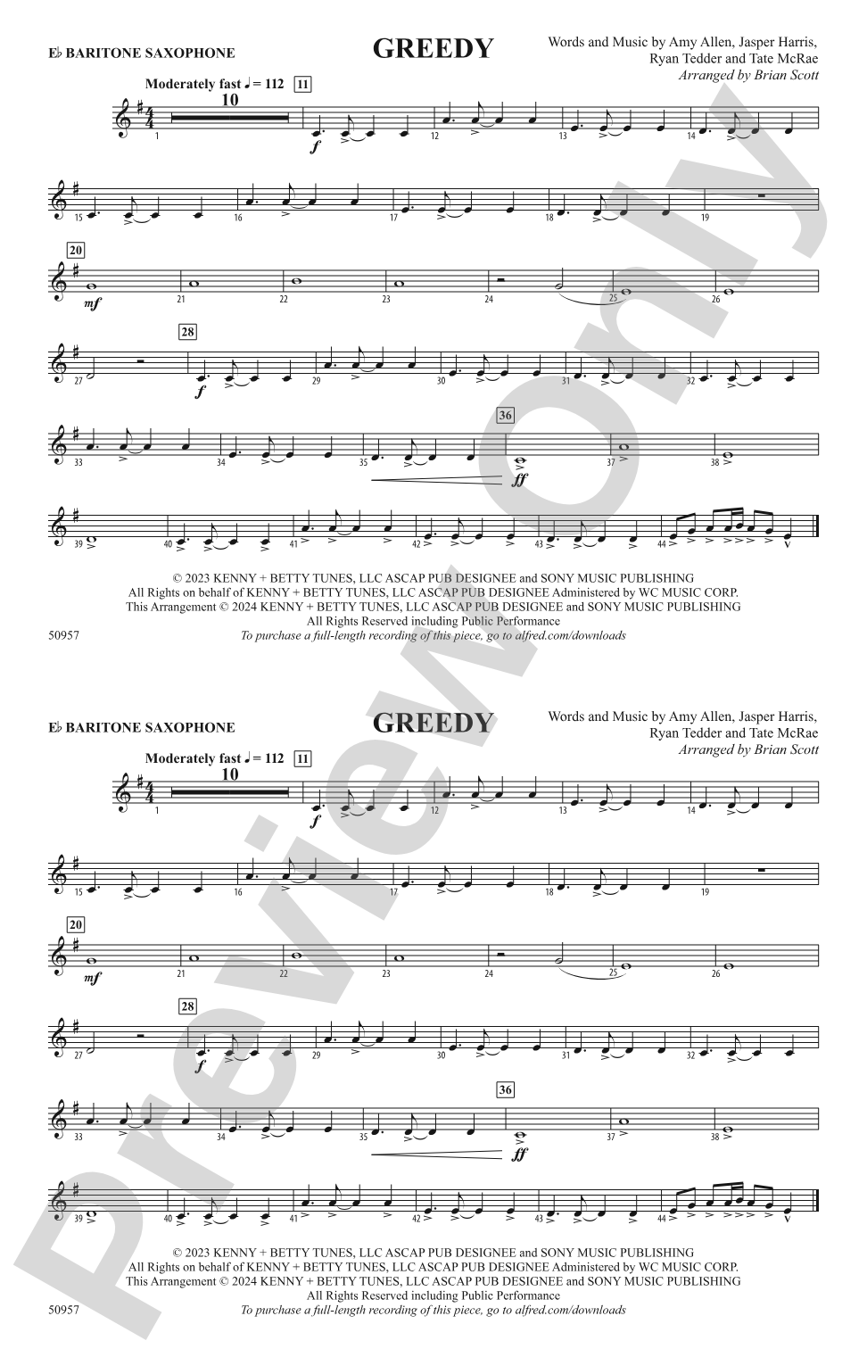 Greedy: E-flat Baritone Saxophone