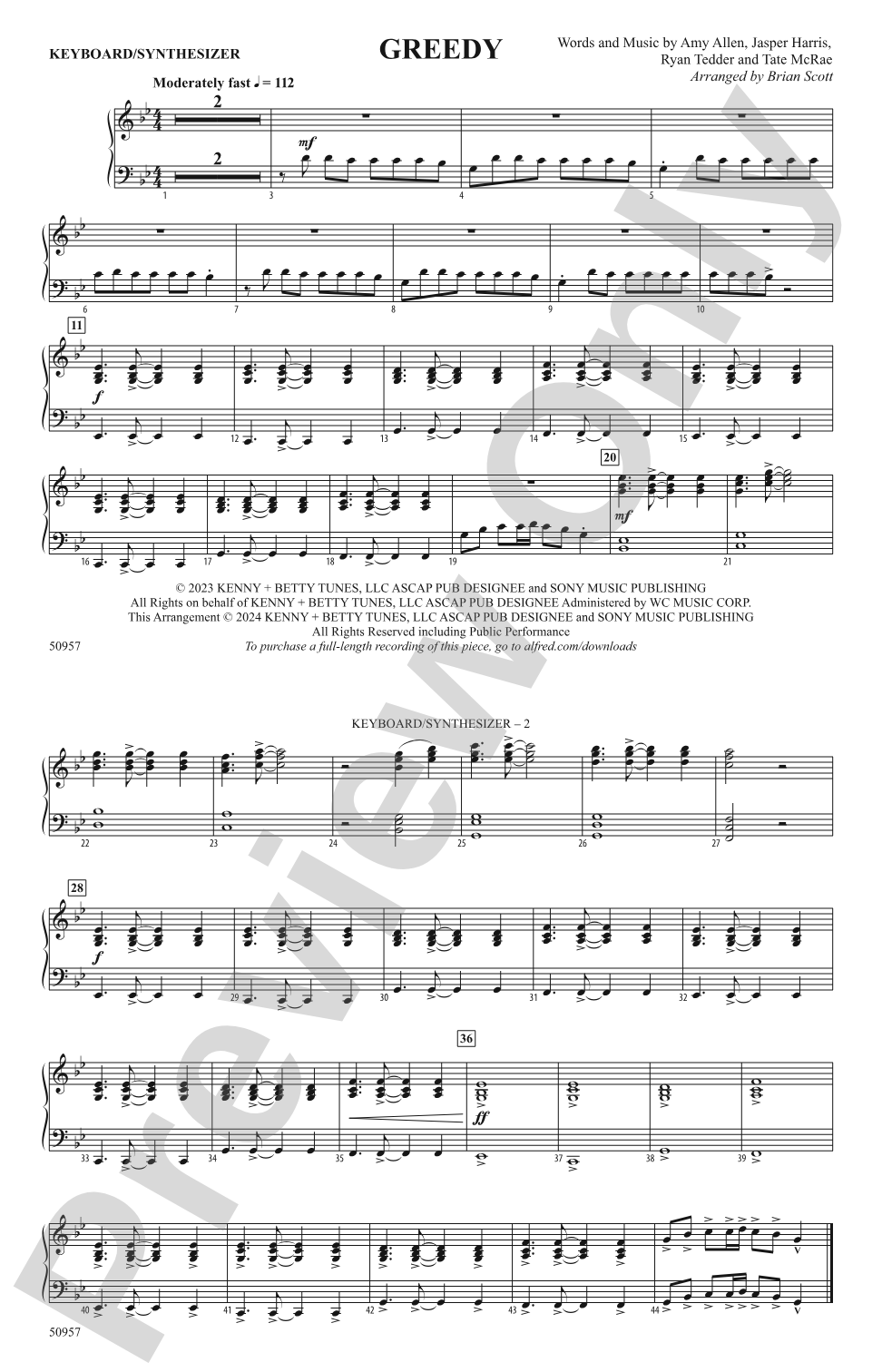 Greedy: Piano Accompaniment