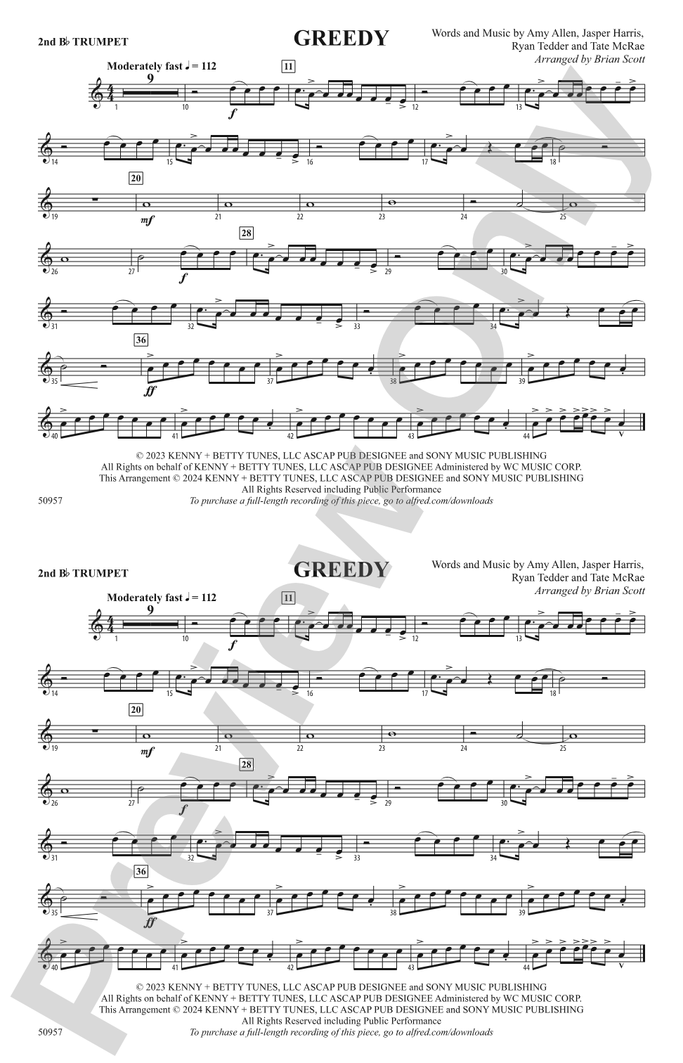 Greedy: 2nd B-flat Trumpet