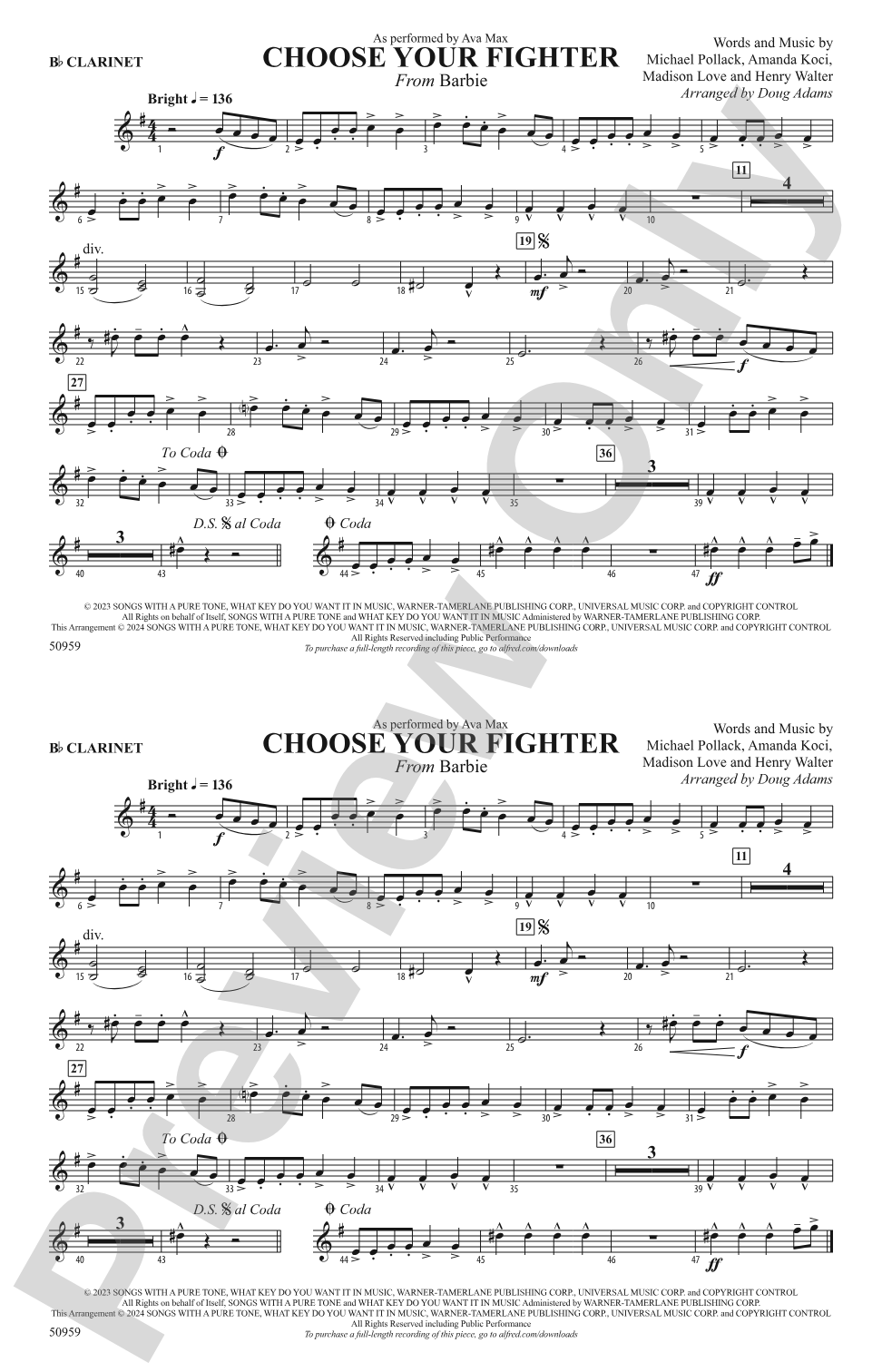 Choose Your Fighter: 1st B-flat Clarinet