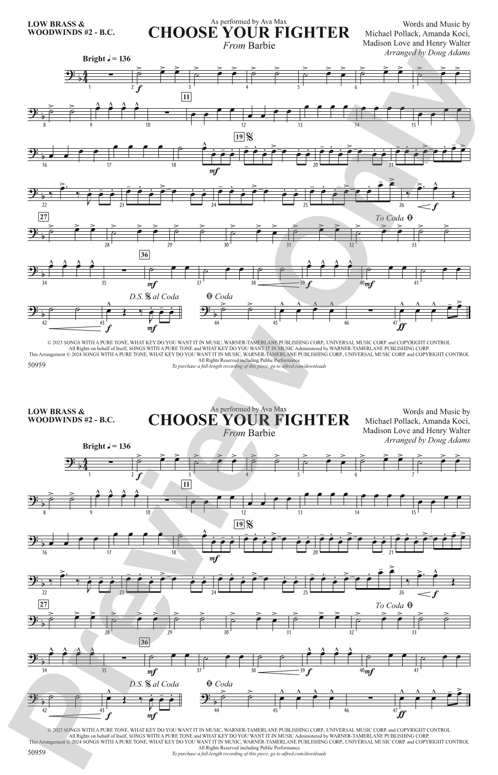 Choose Your Fighter: Low Brass & Woodwinds #2 - Bass Clef