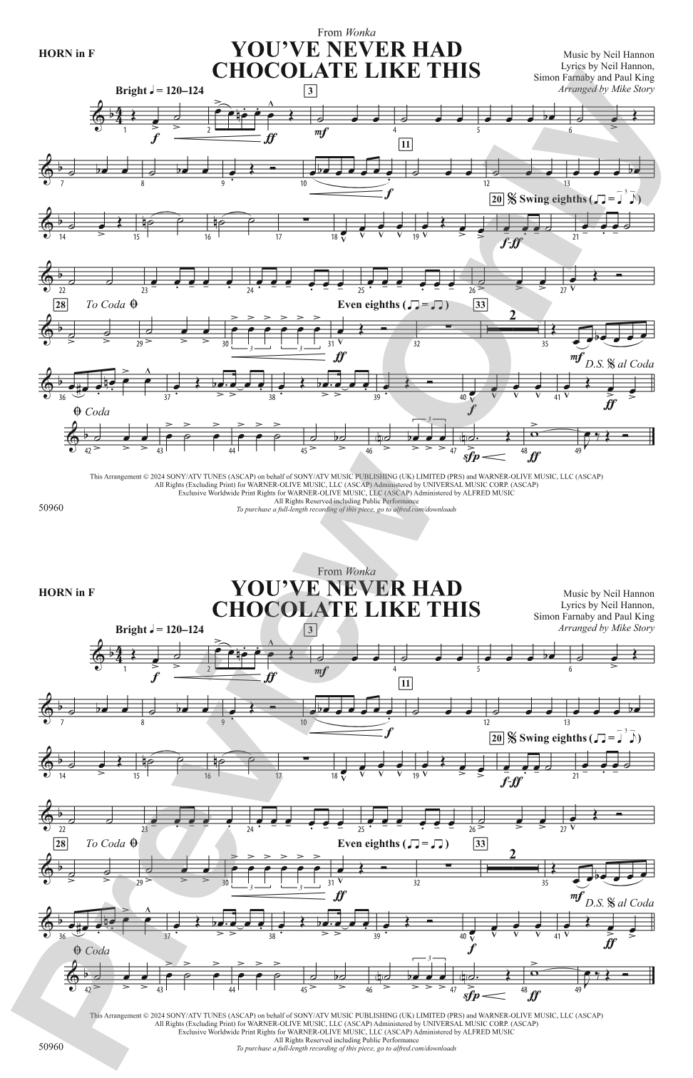 You've Never Had Chocolate Like This: 1st F Horn