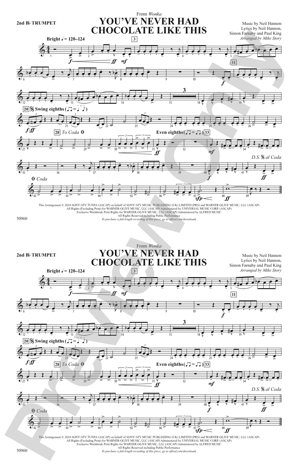 You've Never Had Chocolate Like This: 2nd B-flat Trumpet