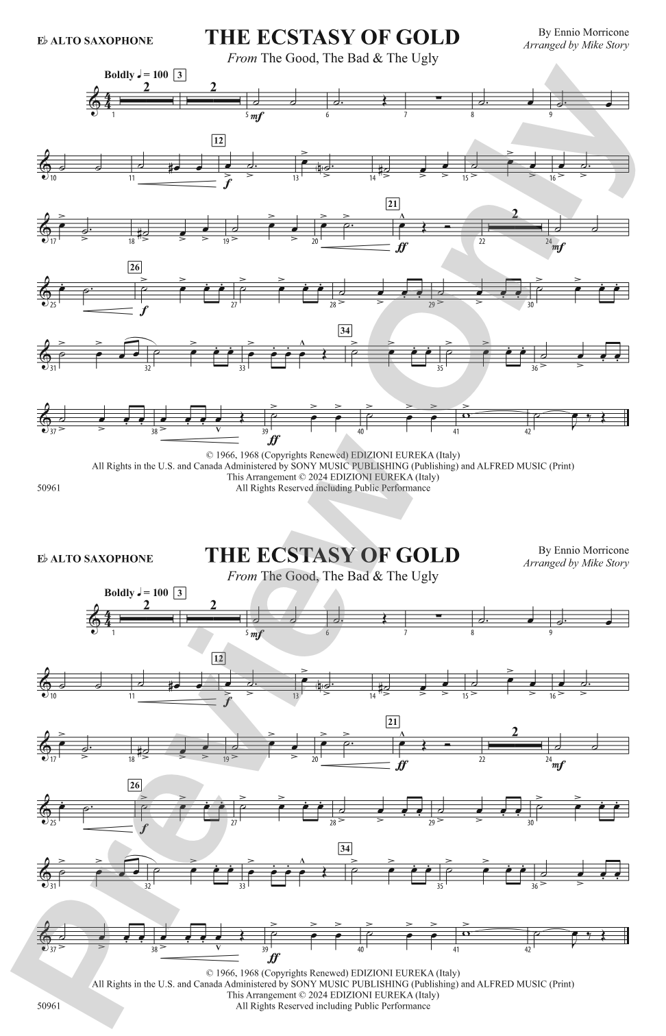 The Ecstasy of Gold: E-flat Alto Saxophone