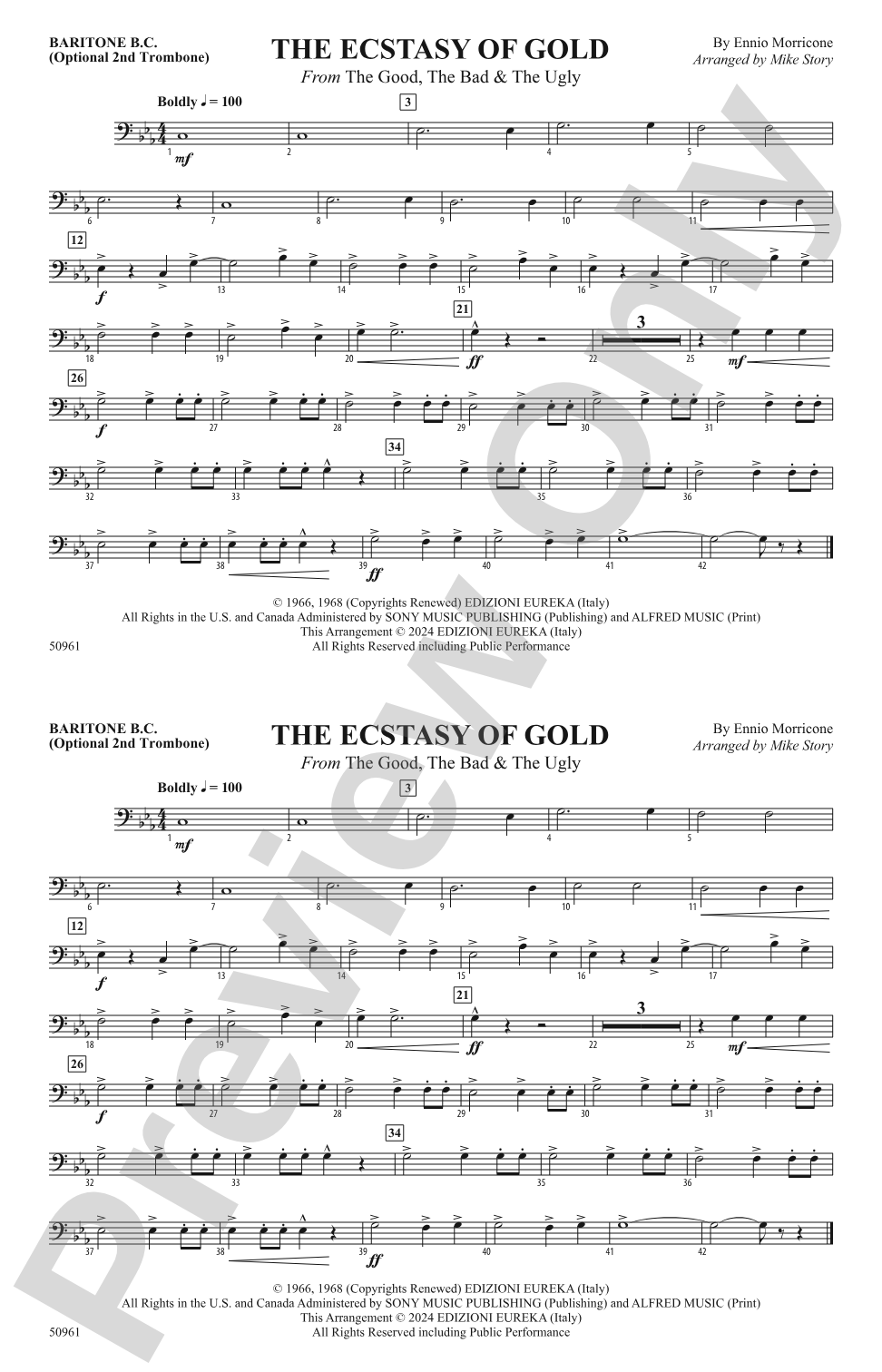 The Ecstasy of Gold: Baritone B.C.