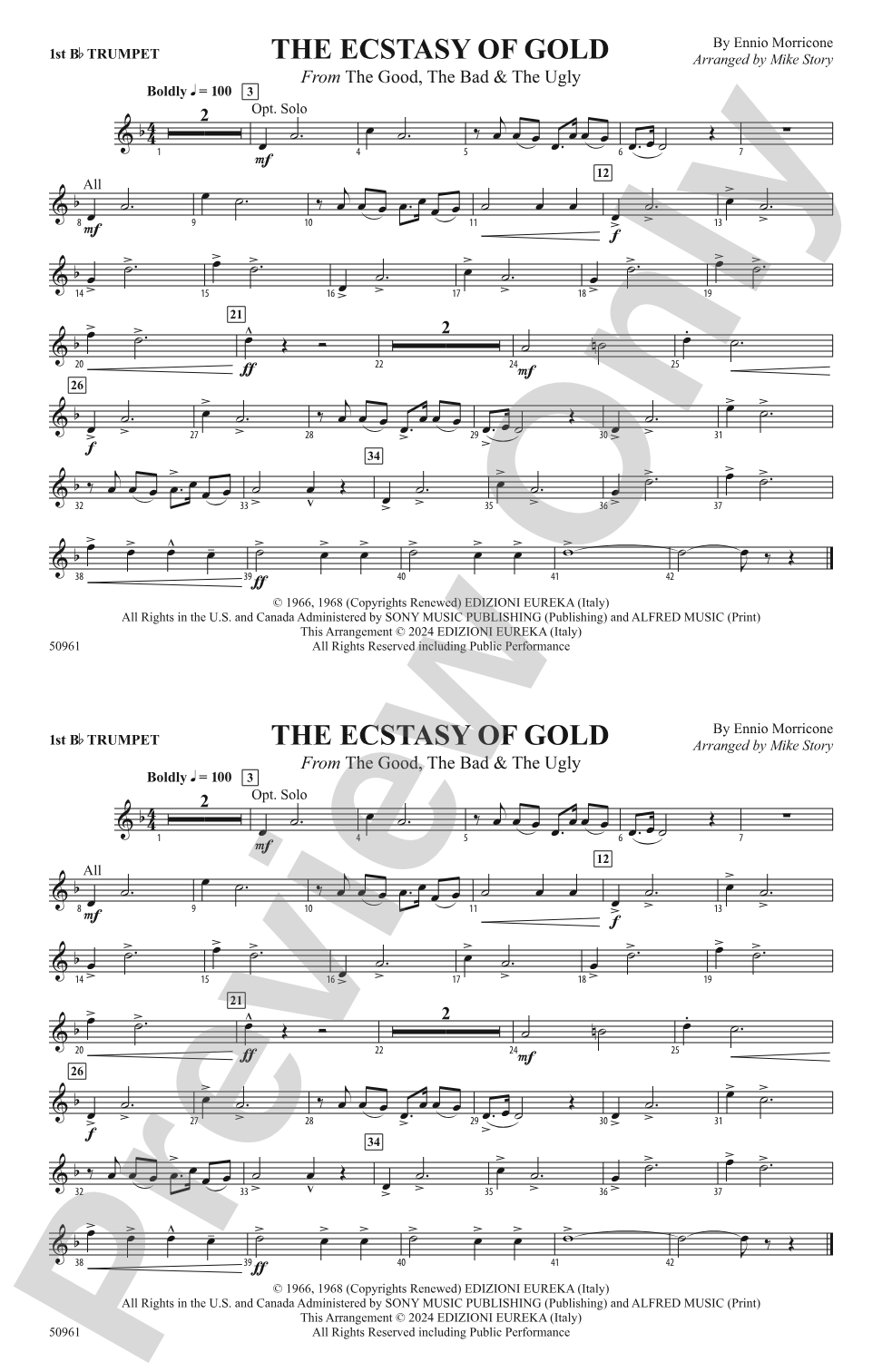 The Ecstasy of Gold: 1st B-flat Trumpet