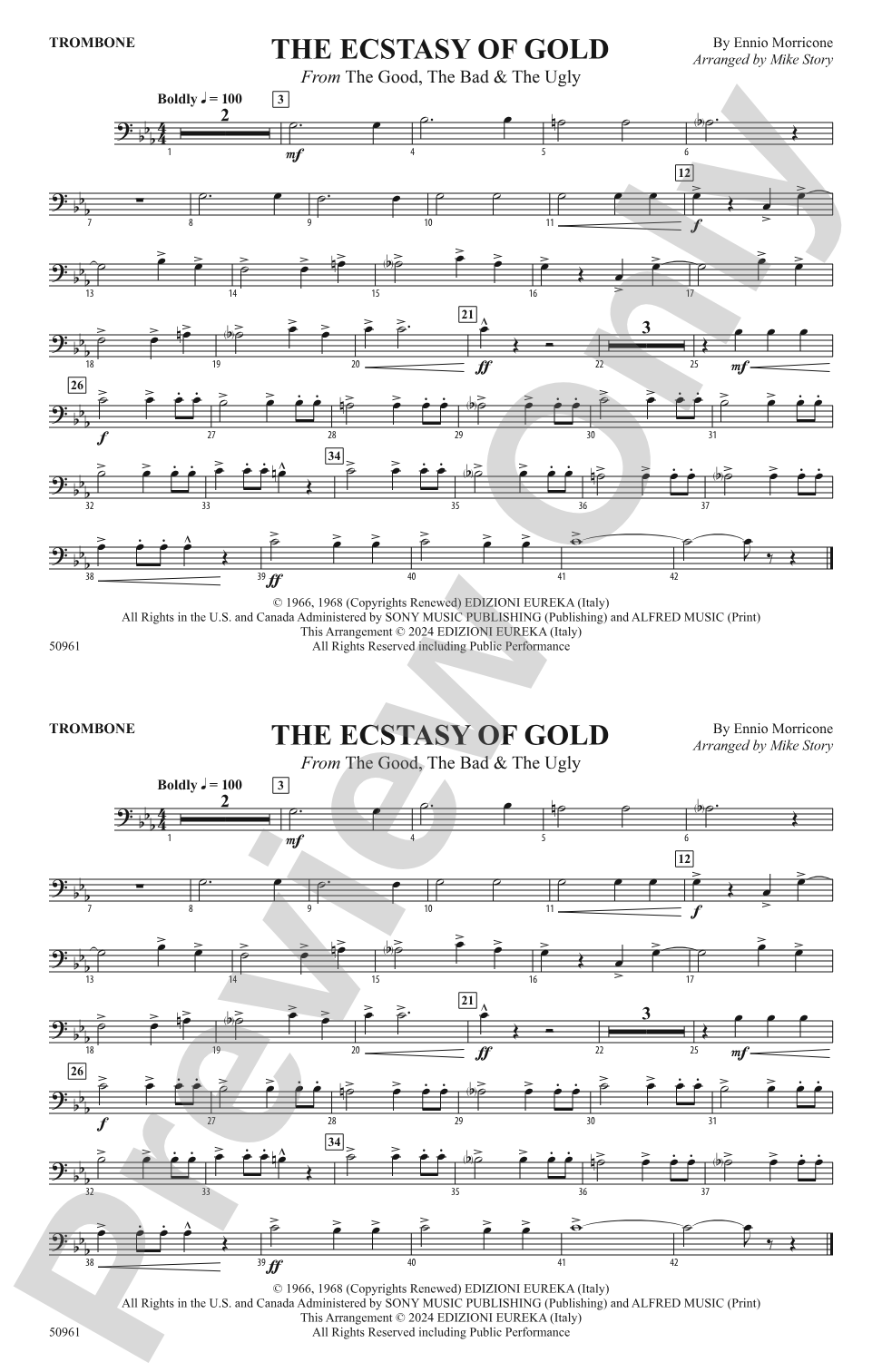 The Ecstasy of Gold: 1st Trombone