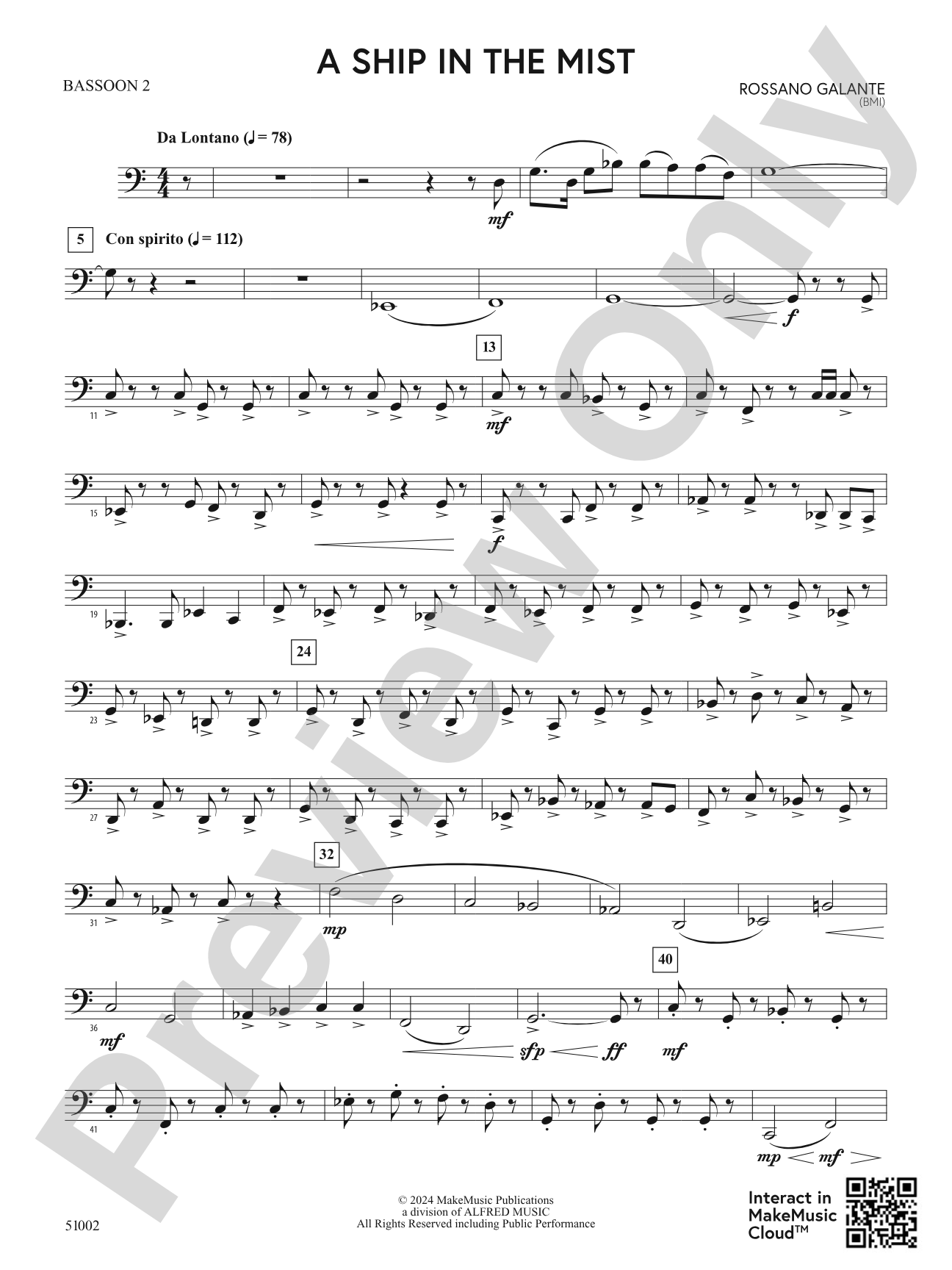 A Ship in the Mist: 2nd Bassoon