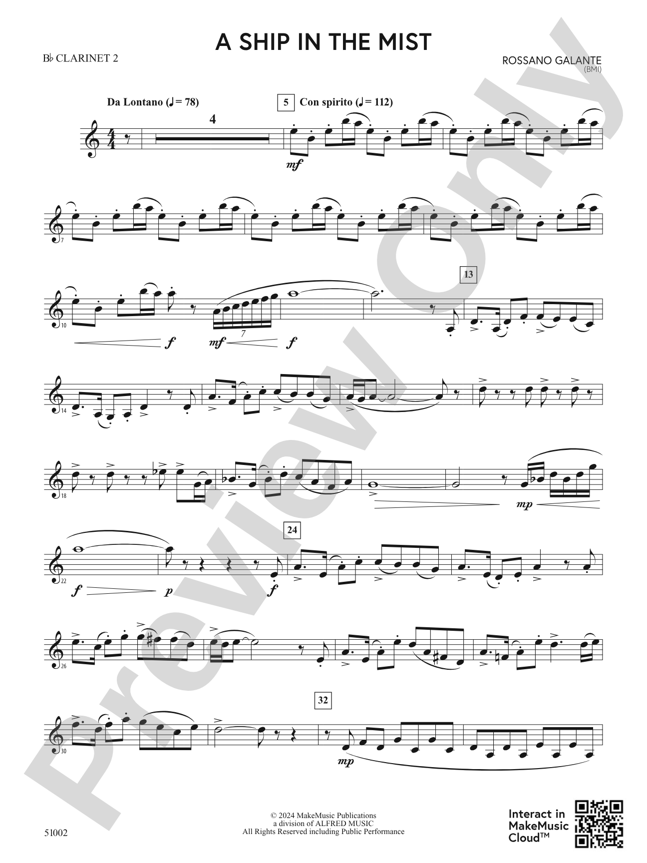 A Ship in the Mist: 2nd B-flat Clarinet