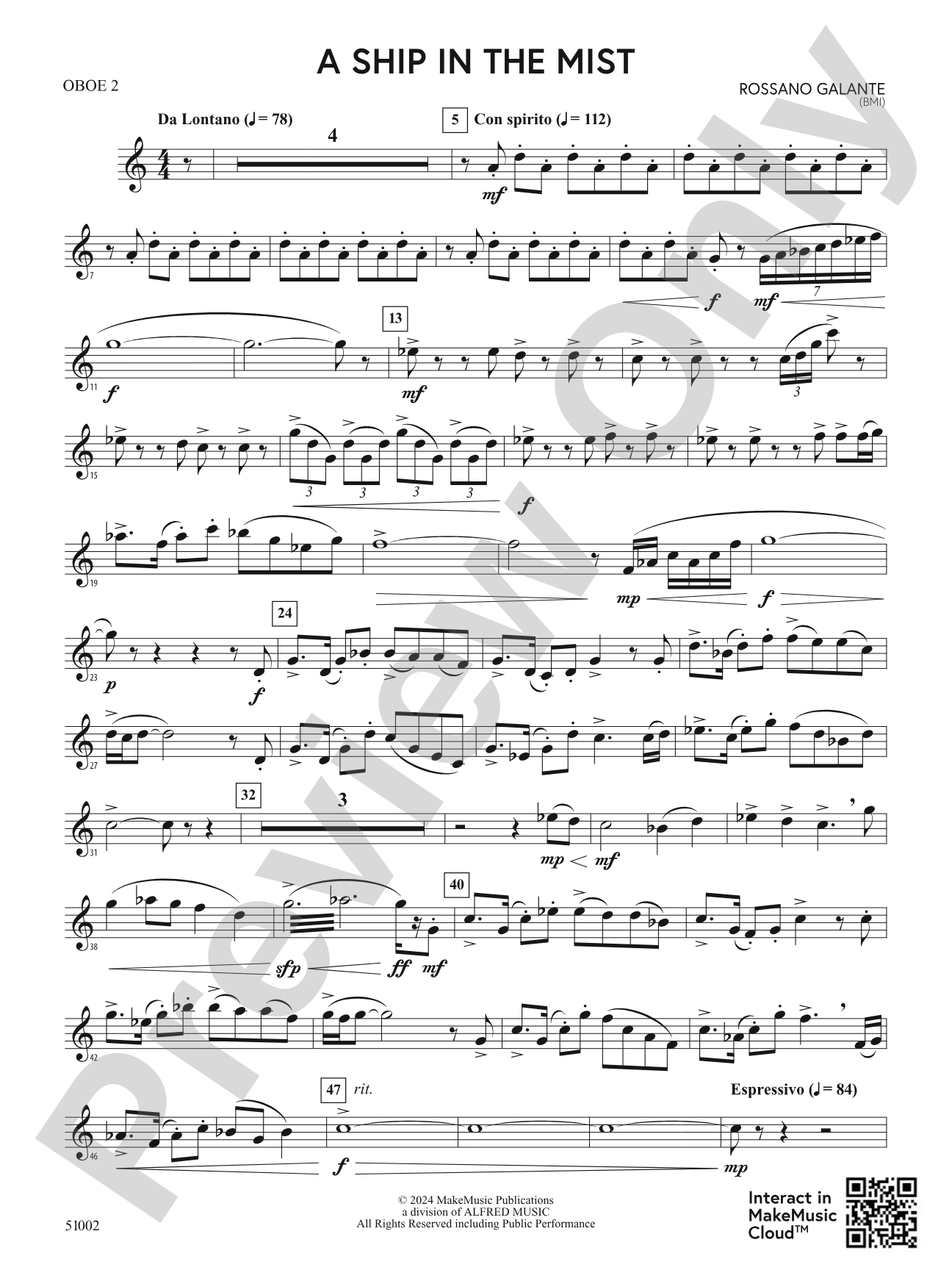 A Ship in the Mist: 2nd Oboe