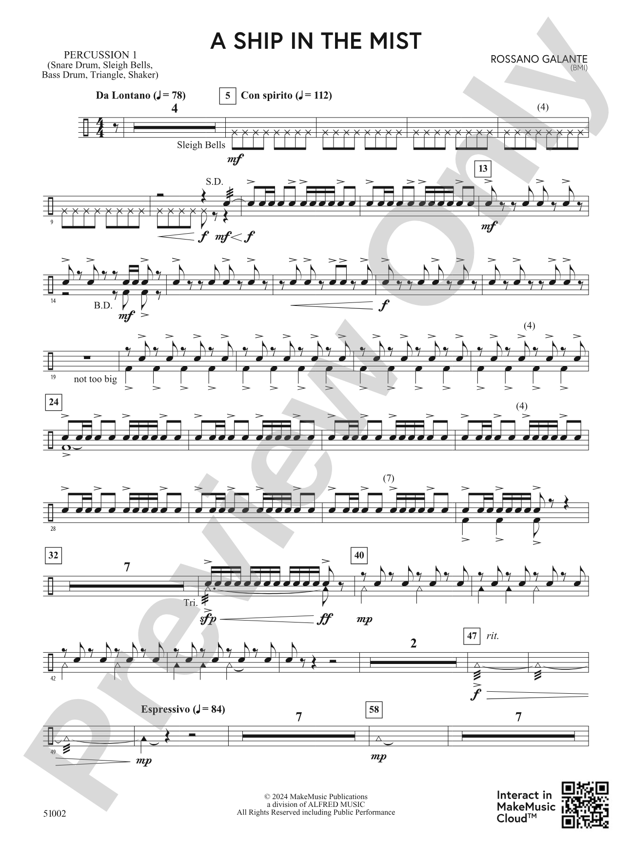A Ship in the Mist: 1st Percussion
