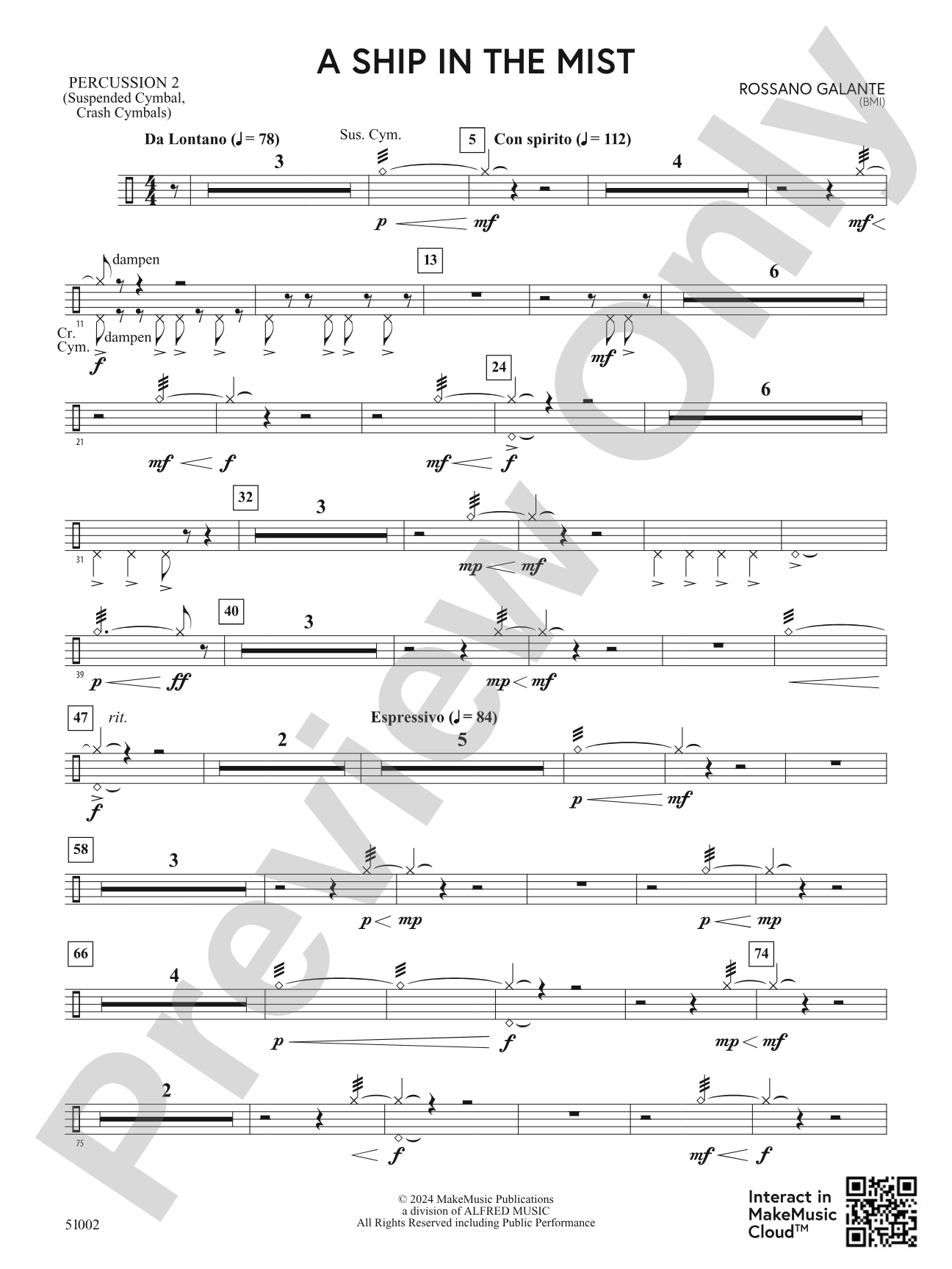 A Ship in the Mist: 2nd Percussion