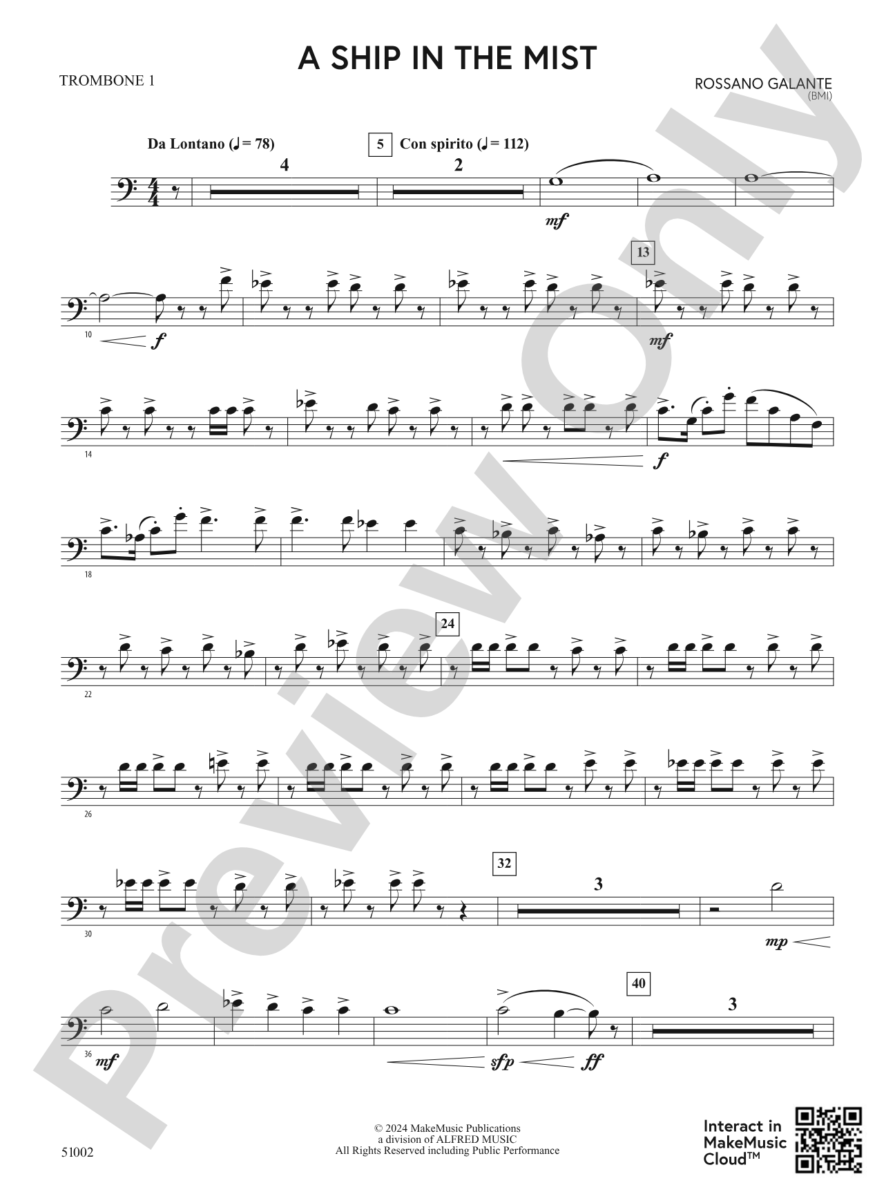 A Ship in the Mist: 1st Trombone