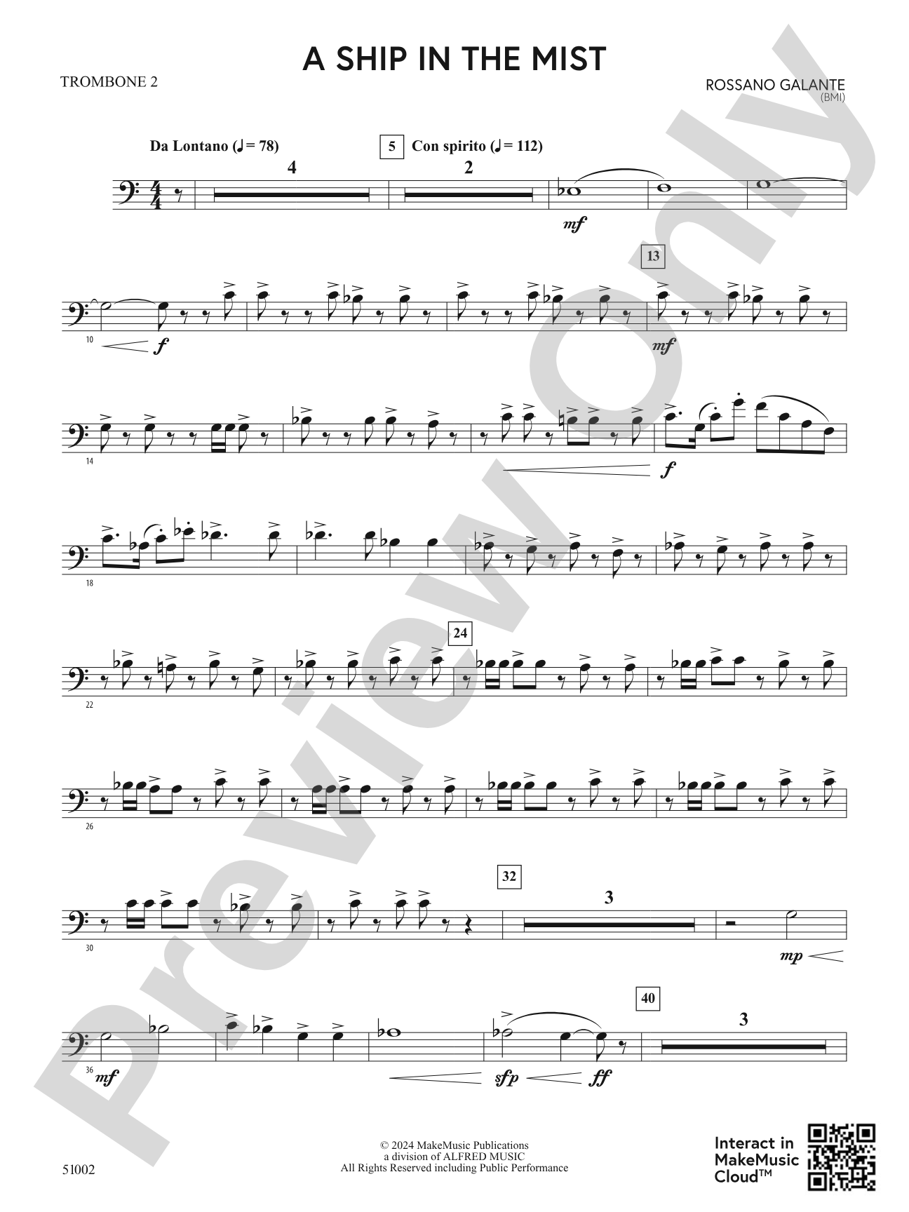 A Ship in the Mist: 2nd Trombone