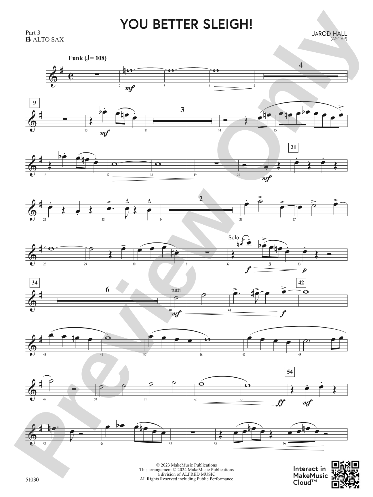 You Better Sleigh!: Part 3 - E-flat Alto Sax