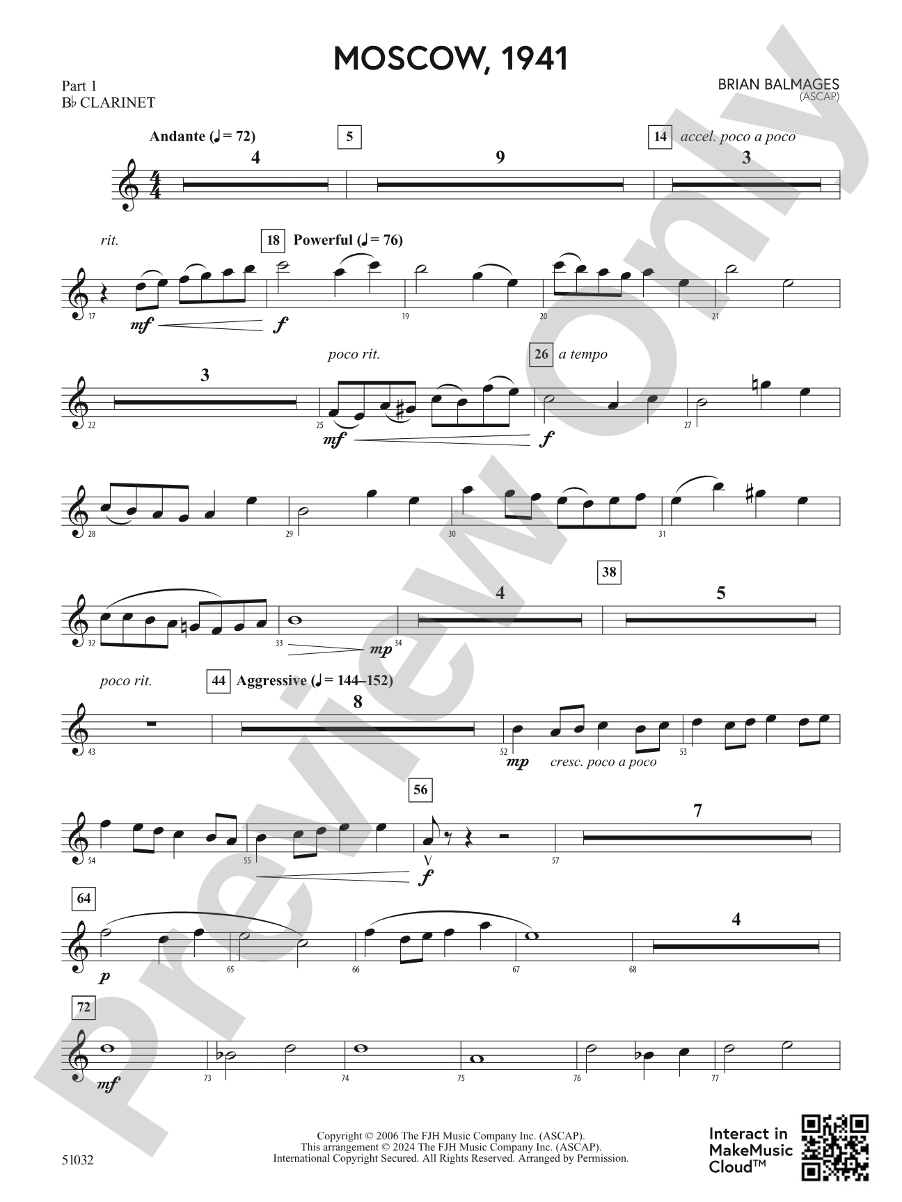 Moscow, 1941: Part 1 - B-flat Clarinet