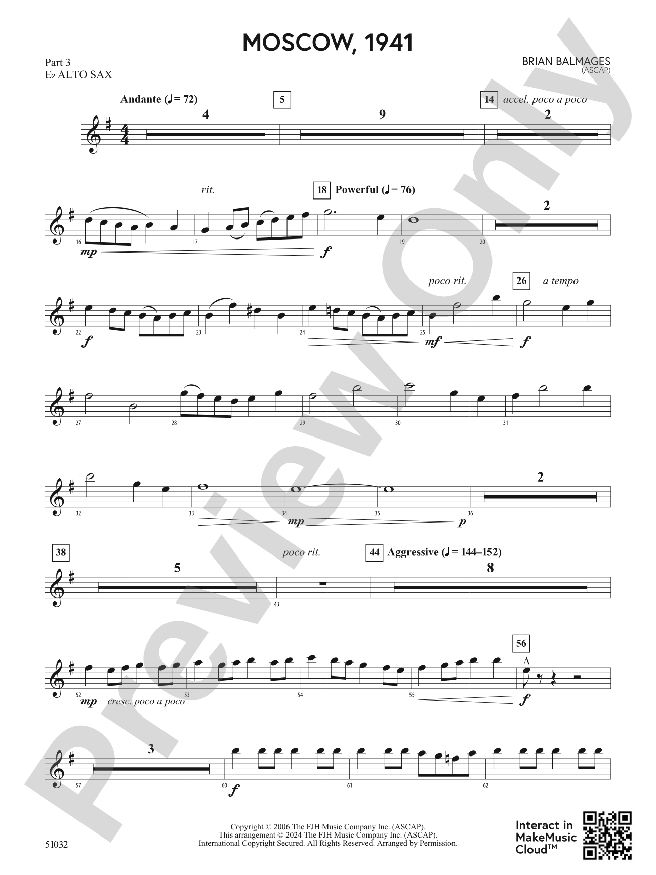 Moscow, 1941: Part 3 - E-flat Alto Sax