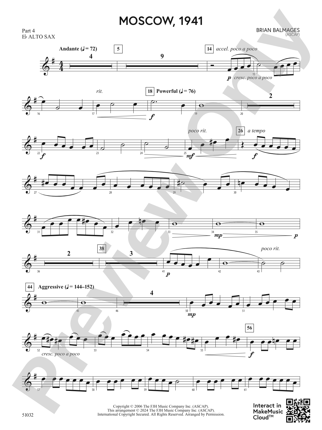 Moscow, 1941: Part 4 - E-flat Alto Sax