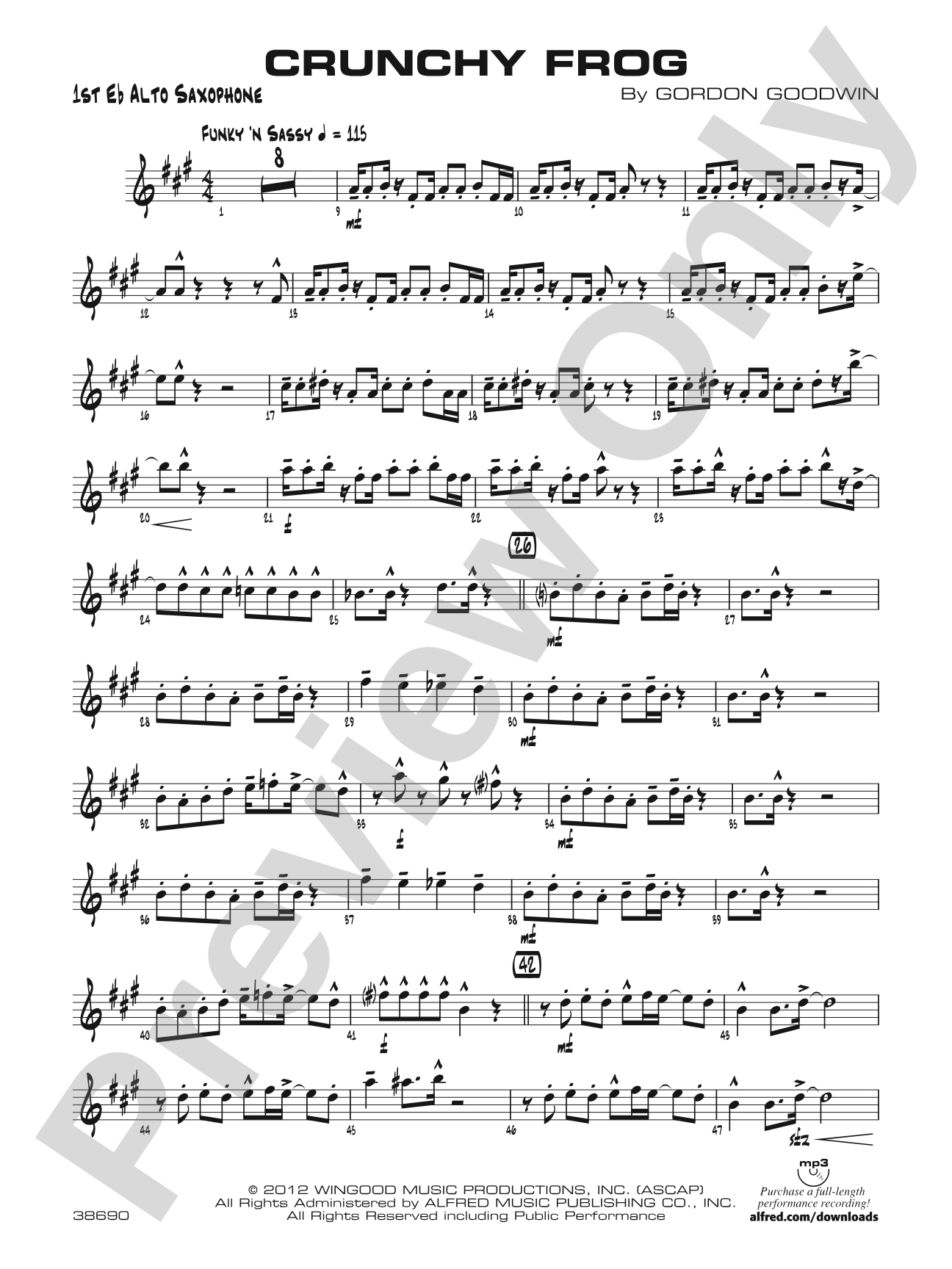 Crunchy Frog: E-flat Alto Saxophone