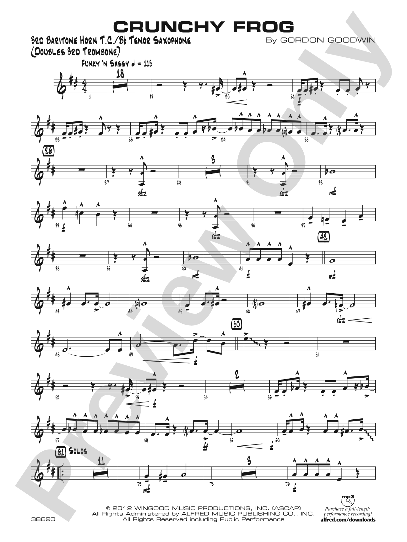 Crunchy Frog: 3rd Baritone T.C.