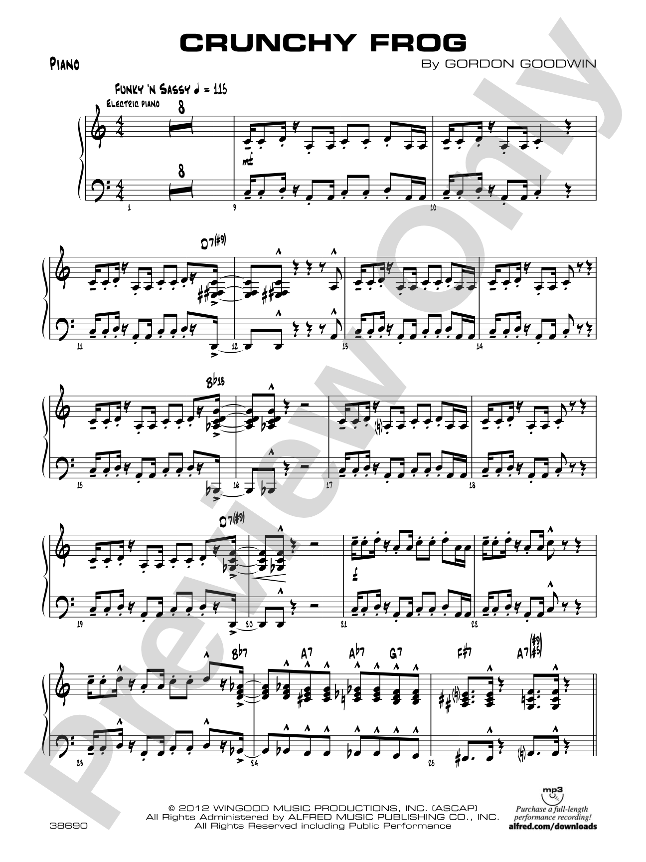 Crunchy Frog: Piano Accompaniment