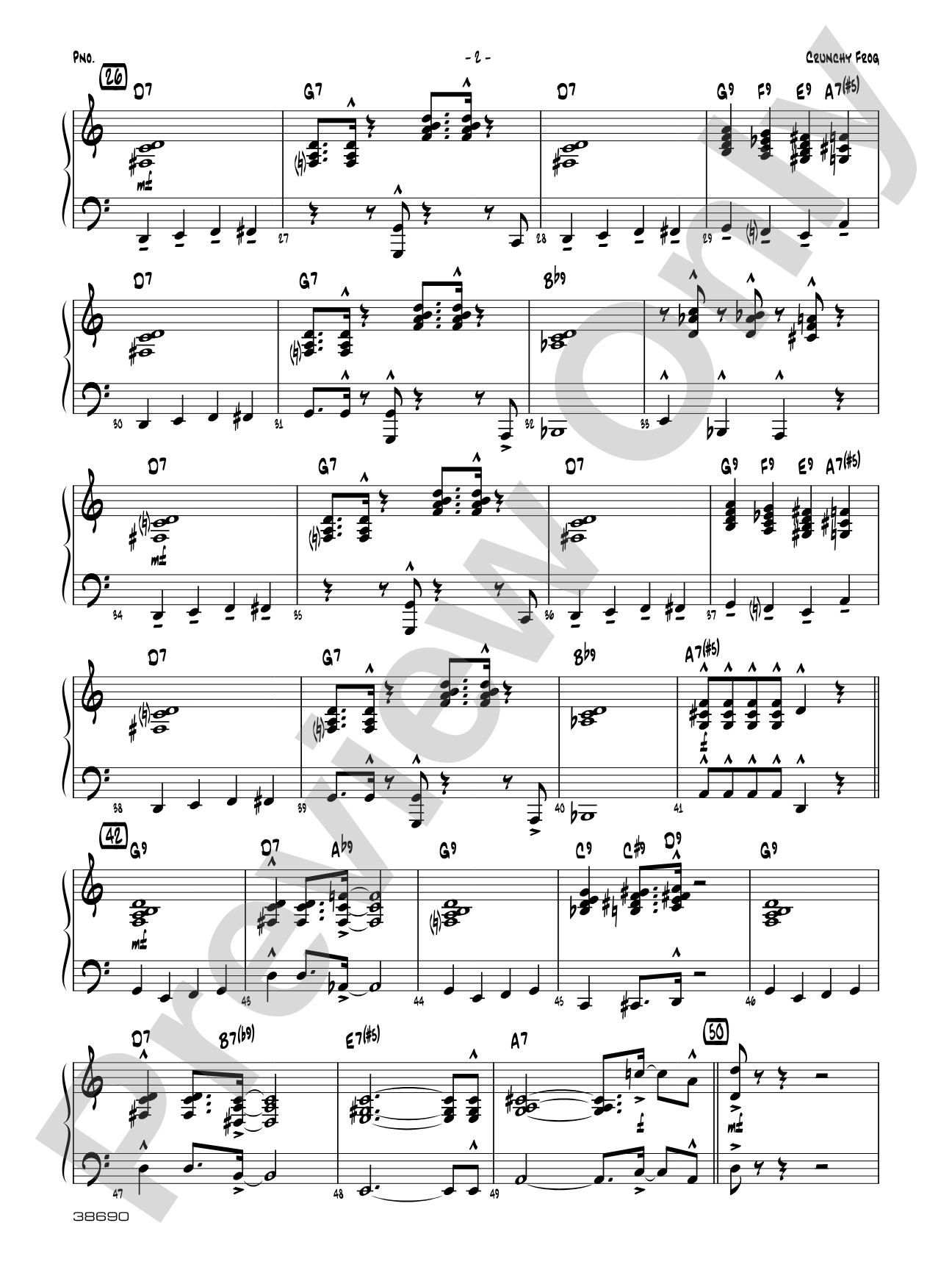 Crunchy Frog: Piano Accompaniment