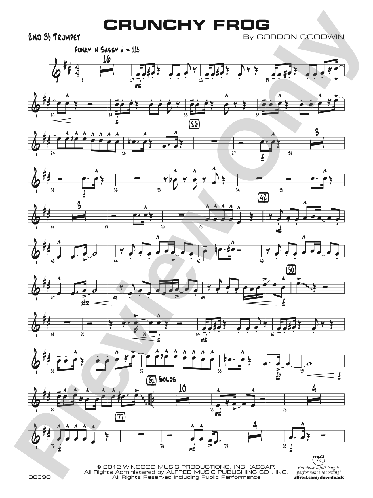 Crunchy Frog: 2nd B-flat Trumpet
